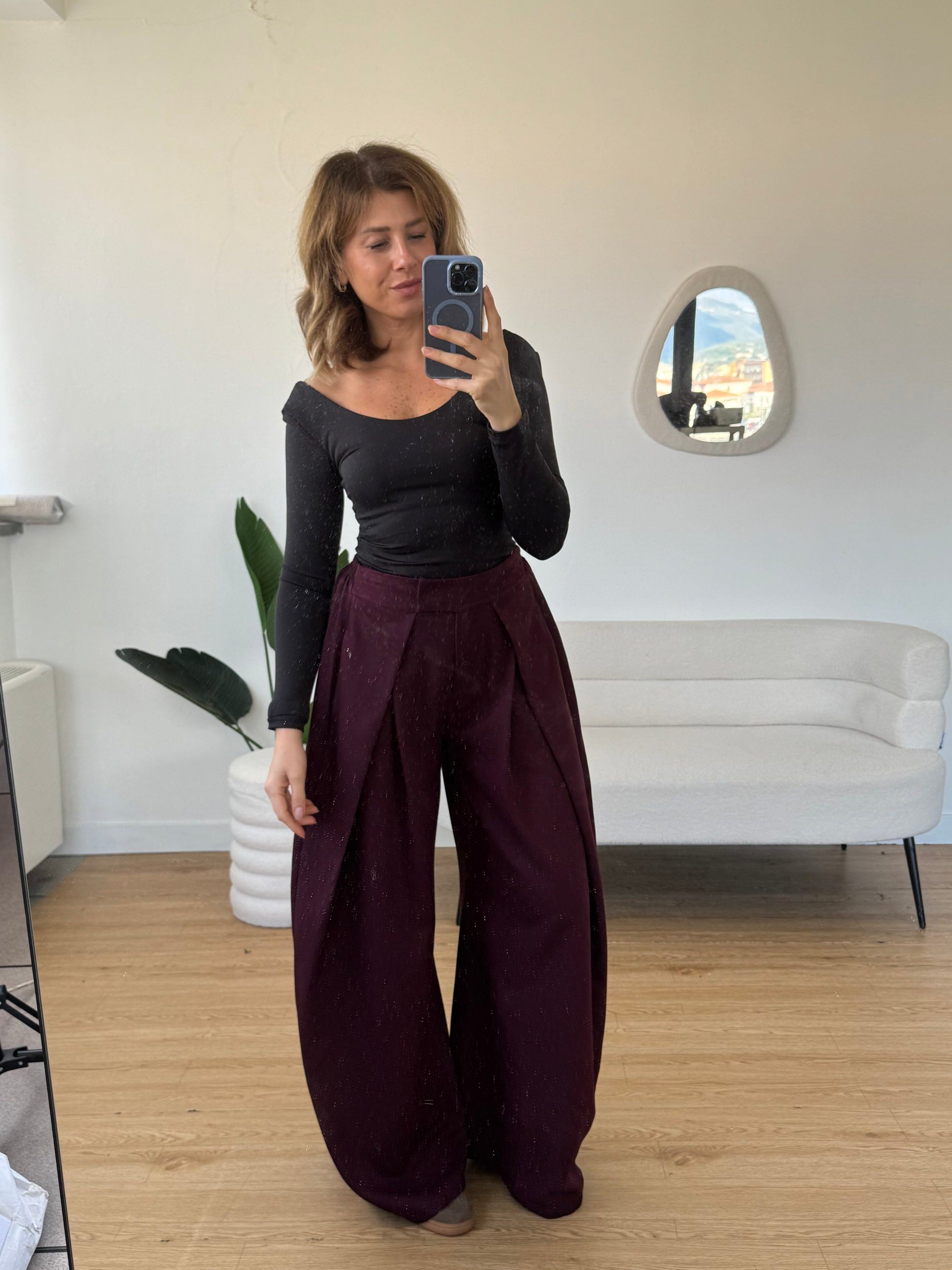 Pantalone maxi wide leg elegante