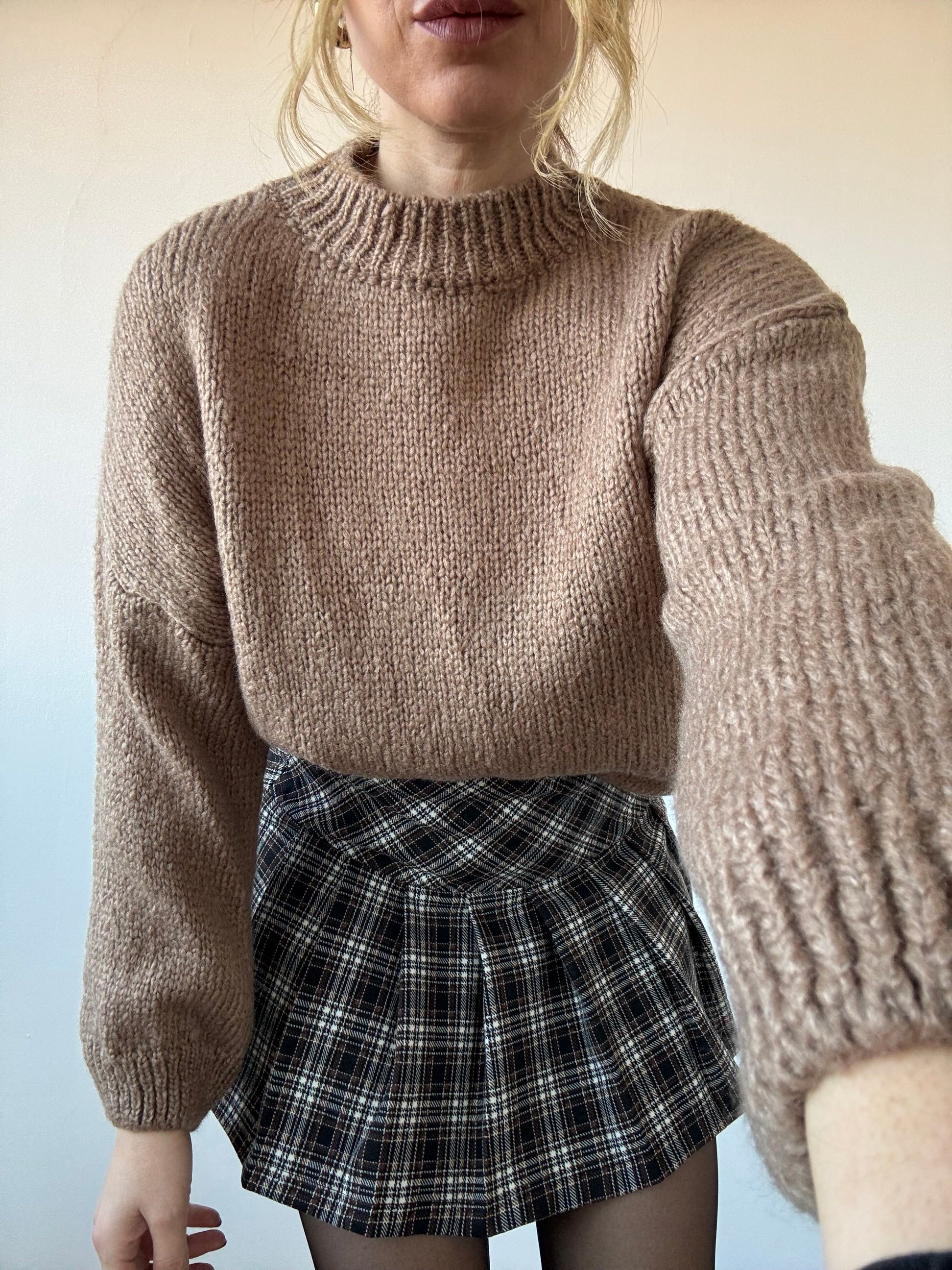 Maglione basic girocollo filato spesso