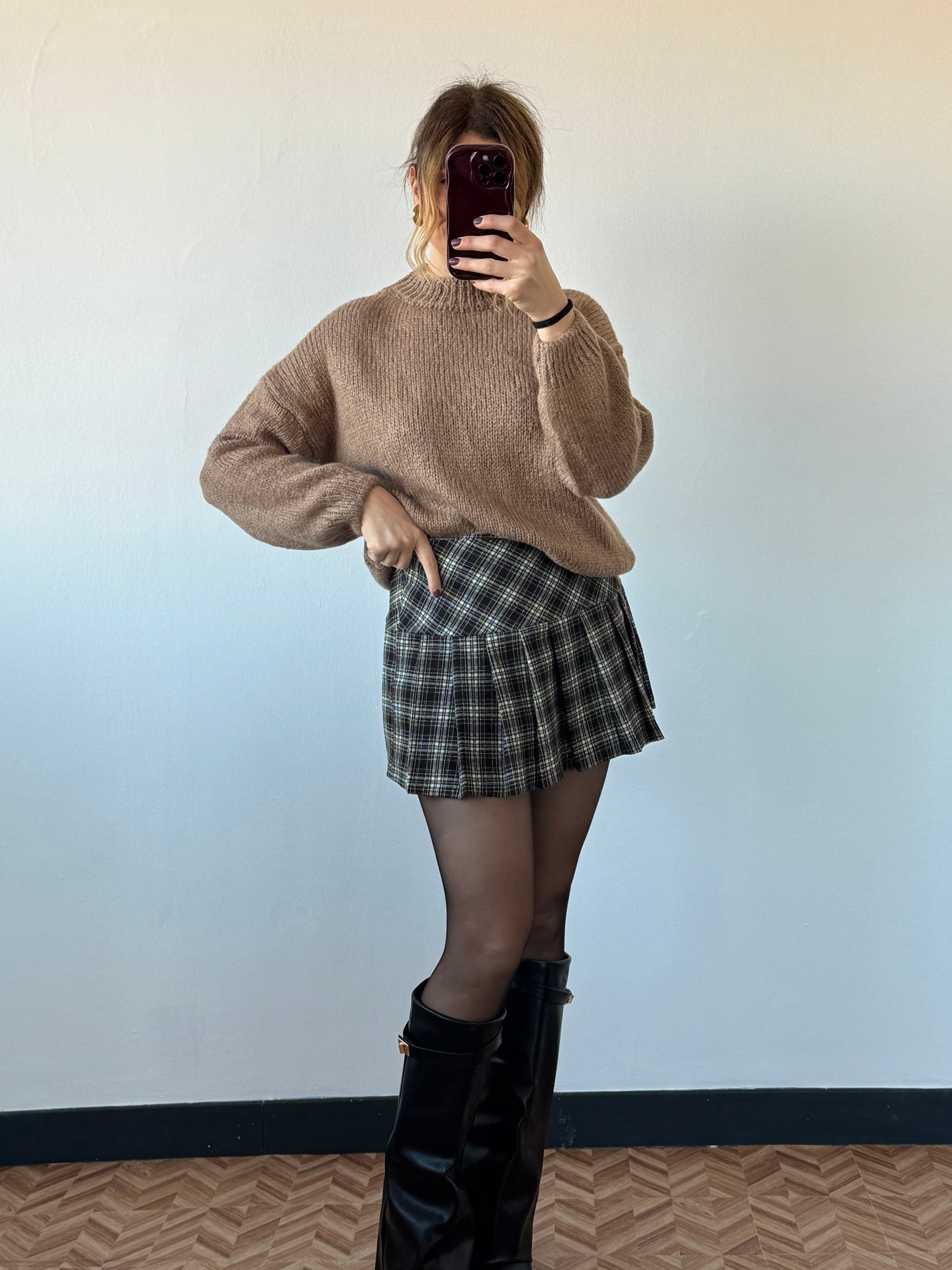 Maglione basic girocollo filato spesso