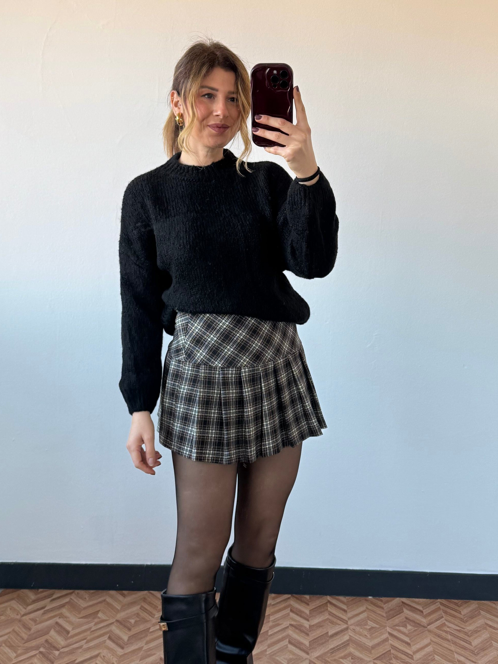 Maglione basic girocollo filato spesso