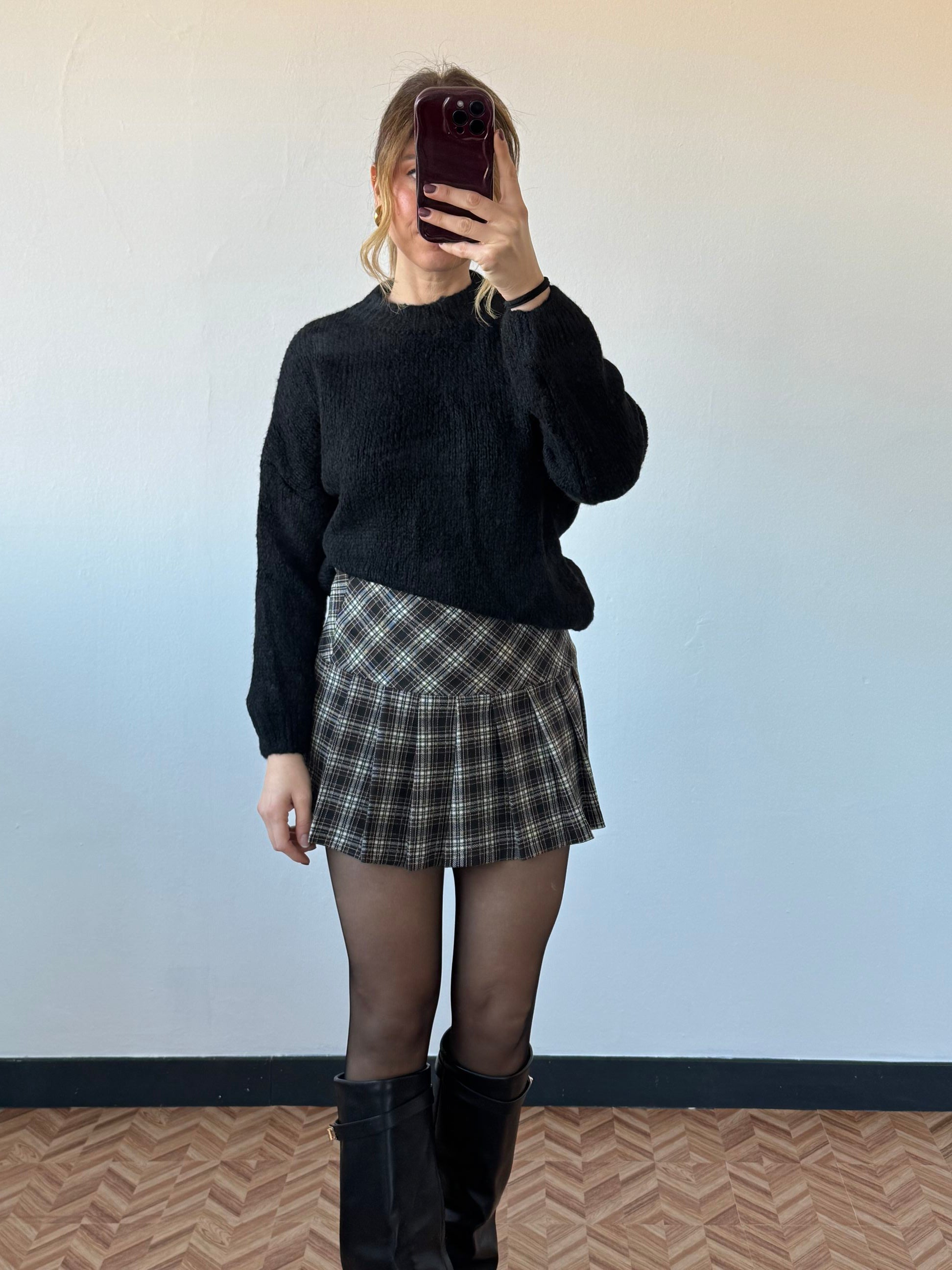 Maglione basic girocollo filato spesso