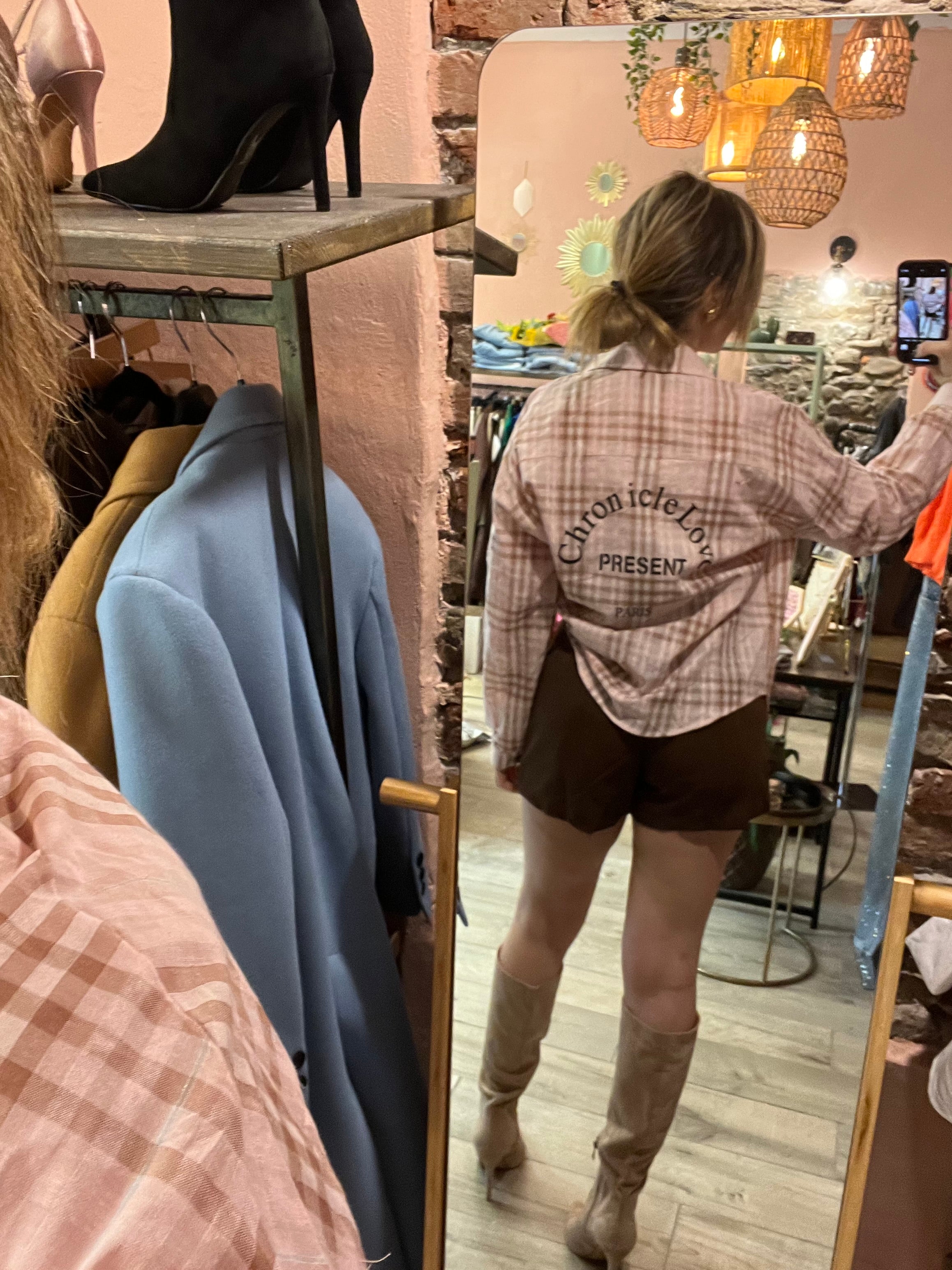 Camicia a quadri con canotta