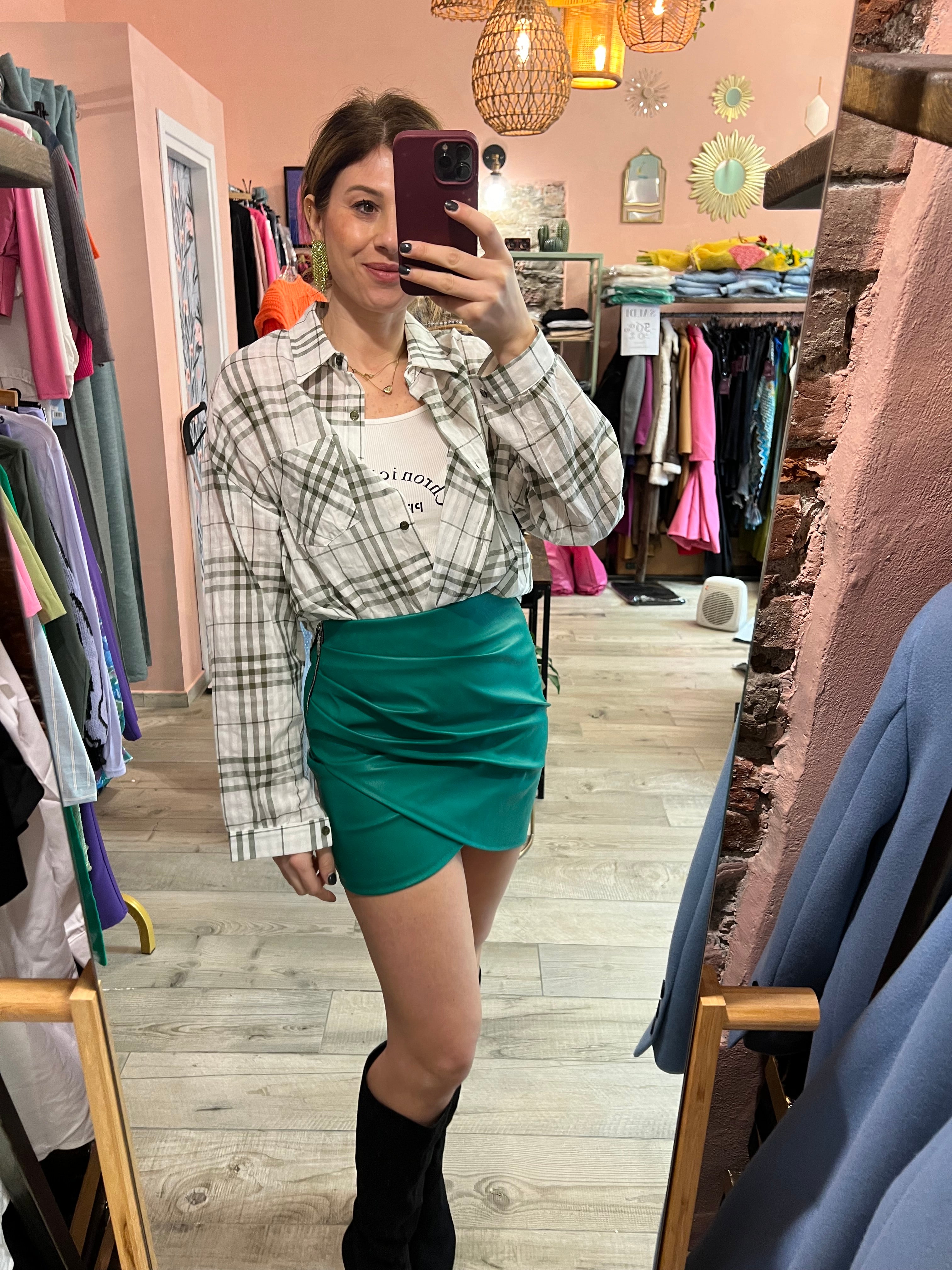 Camicia a quadri con canotta