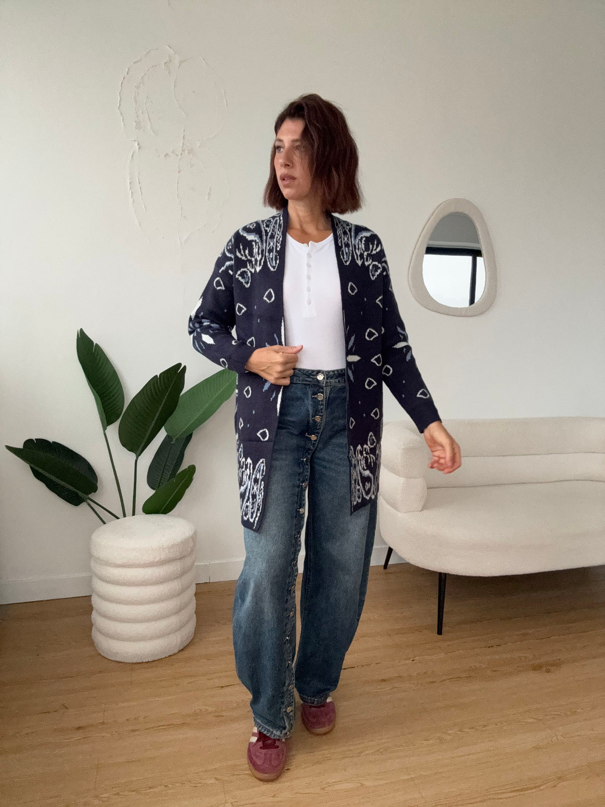 Cardigan stampa cachemire