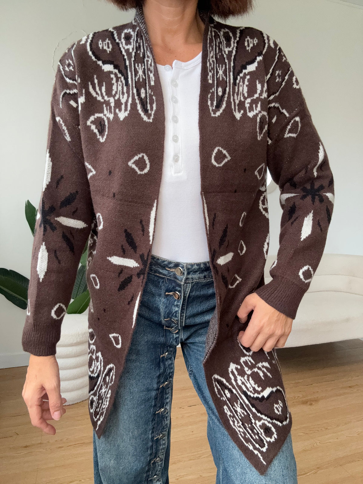 Cardigan stampa cachemire
