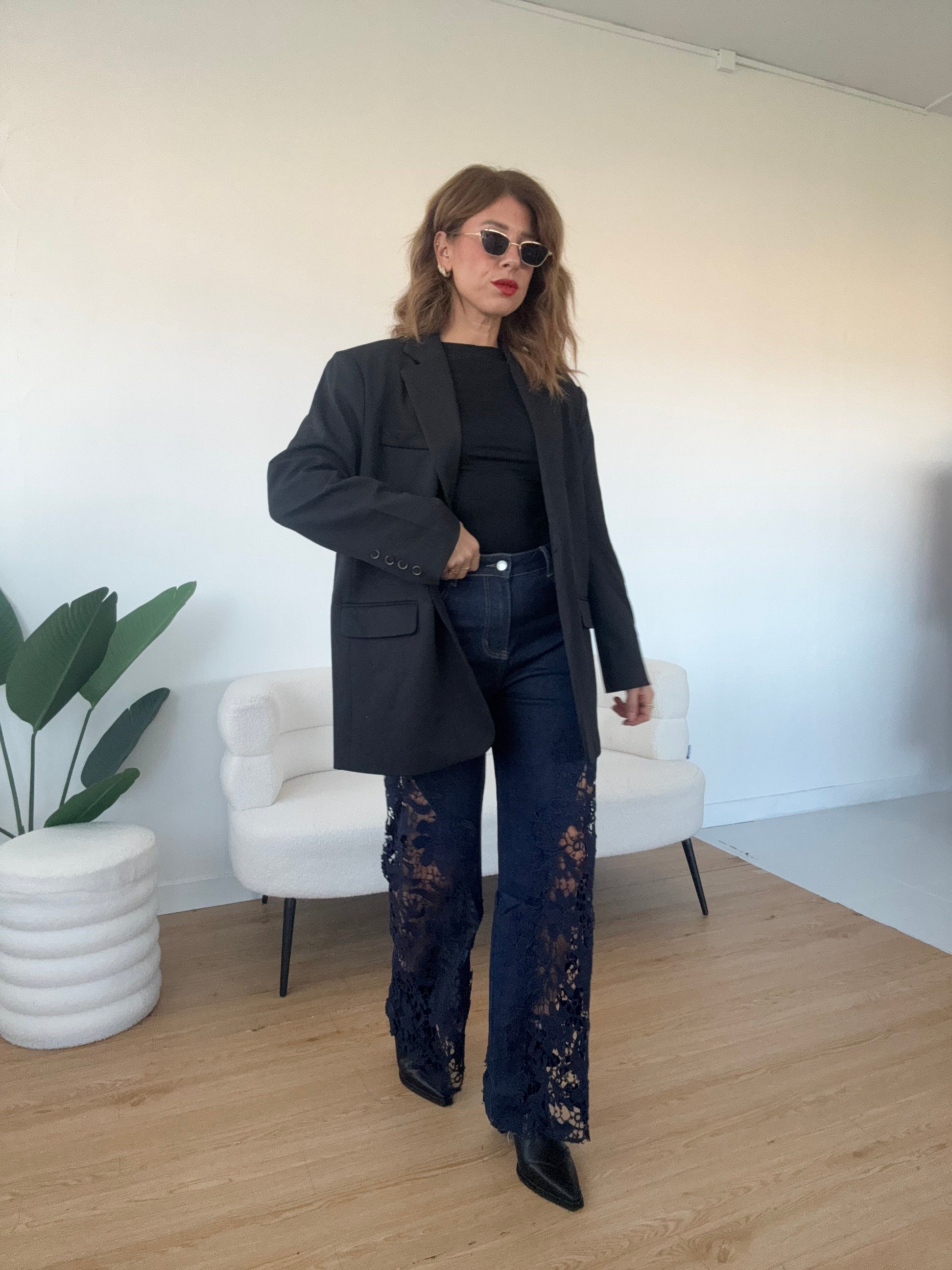 Blazer oversize spacco sul retro