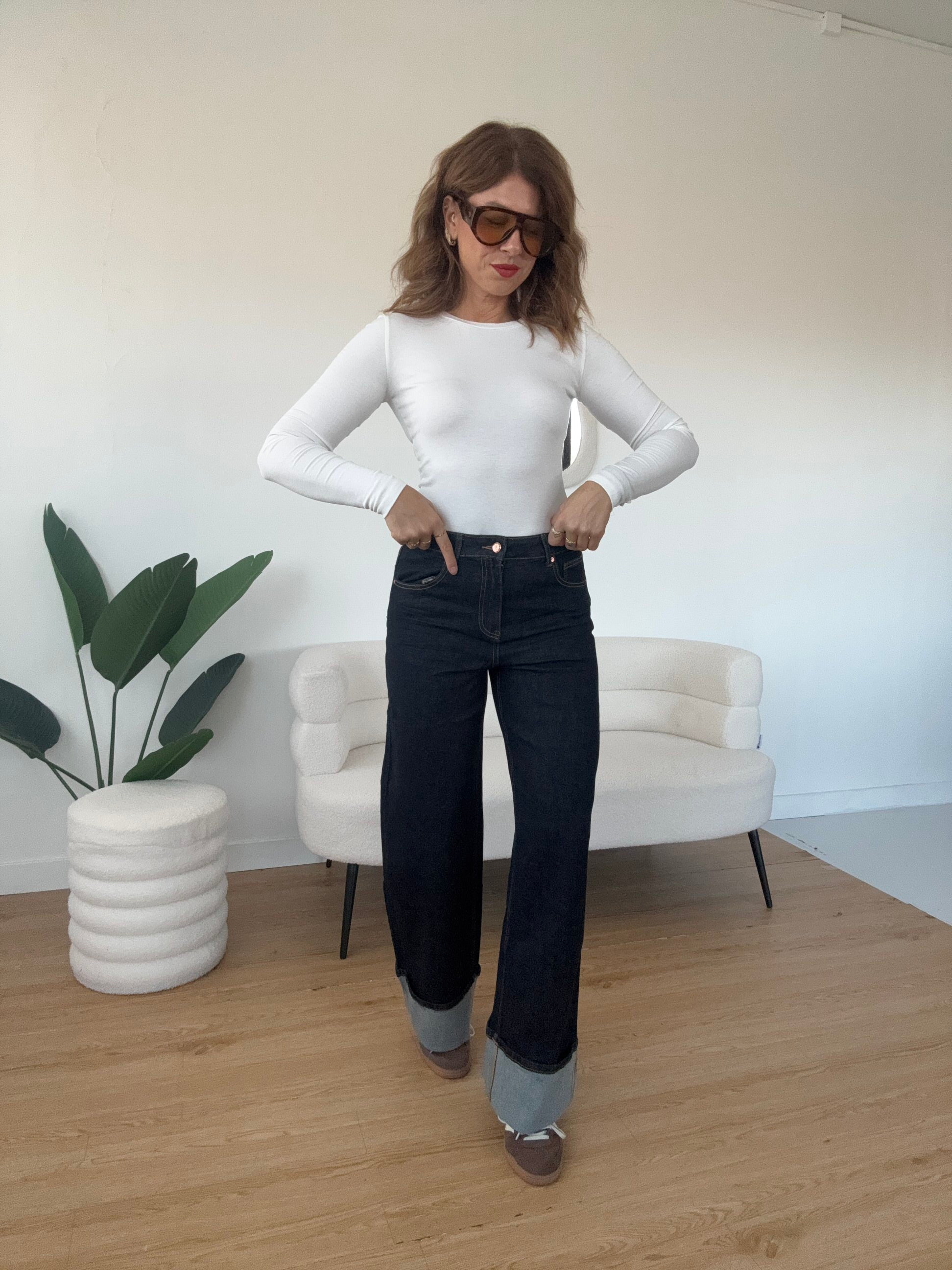 Jeans piegone lavaggio scuro