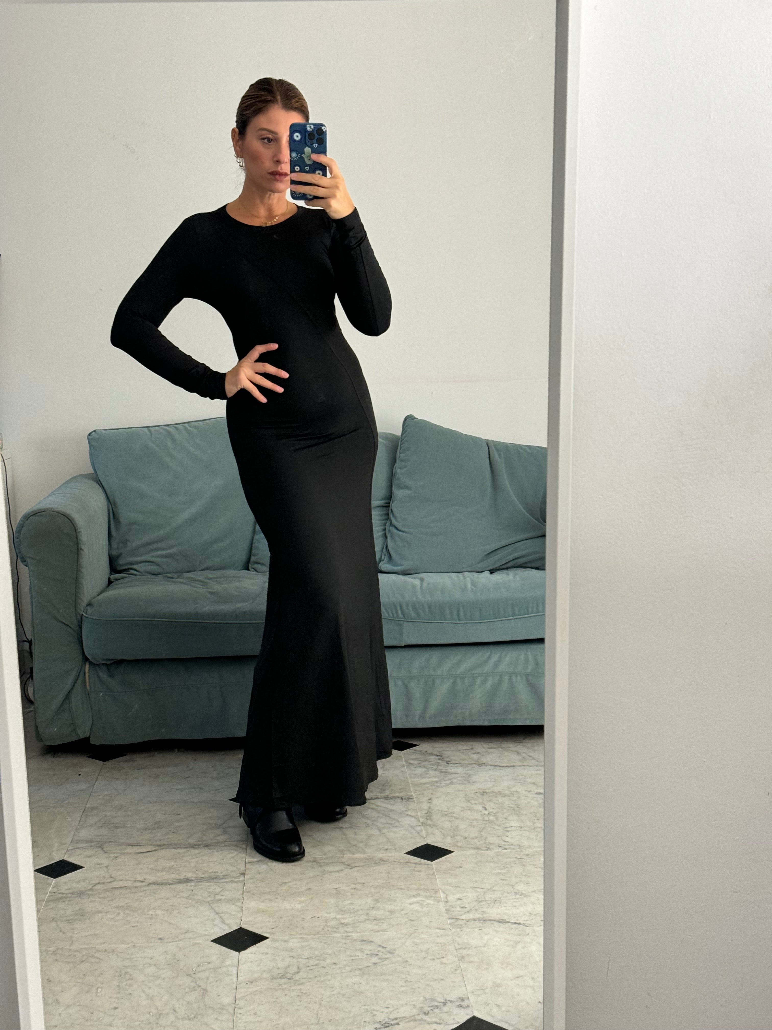 Maxi abito manica lunga basic