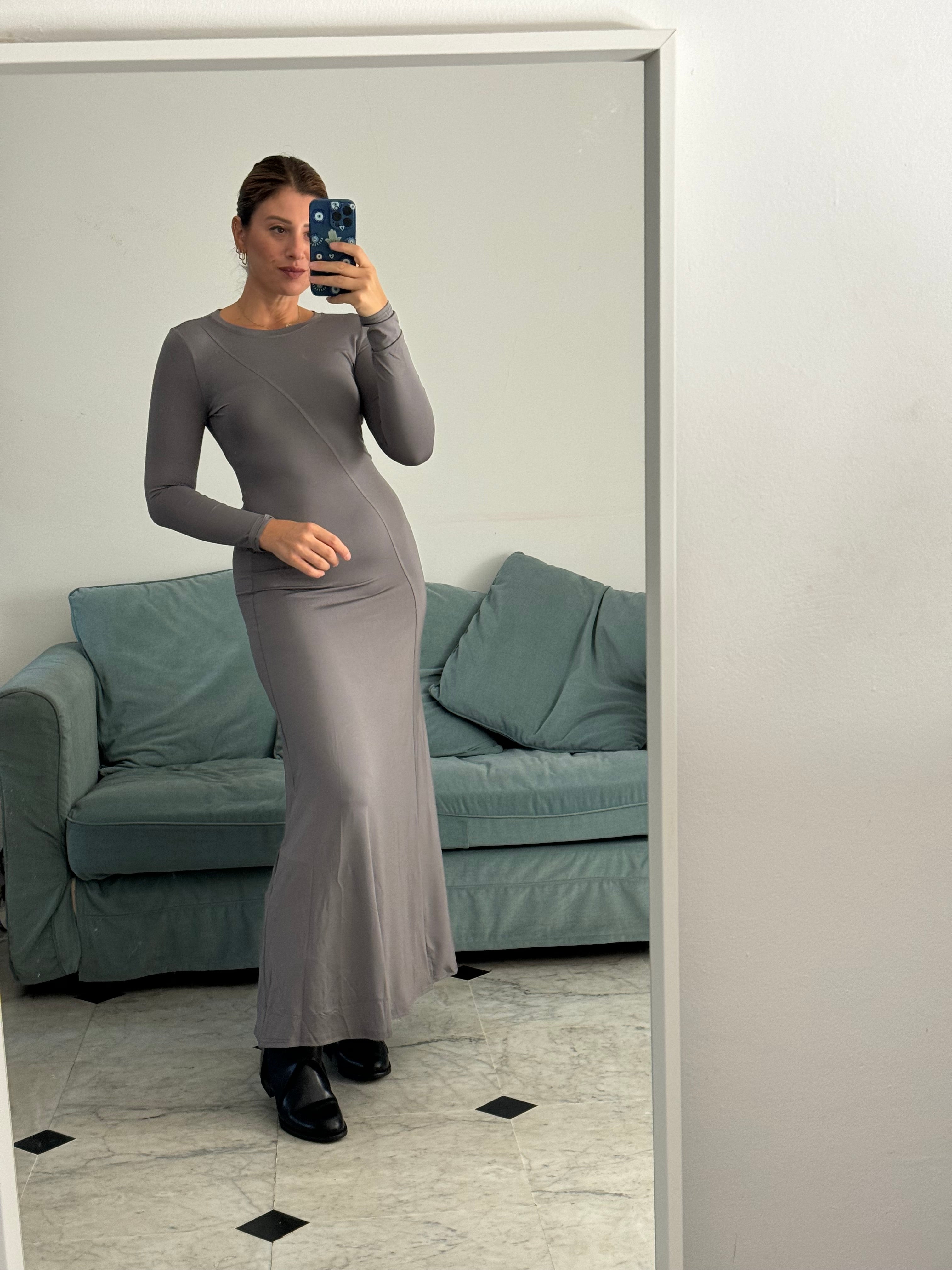 Maxi abito manica lunga basic