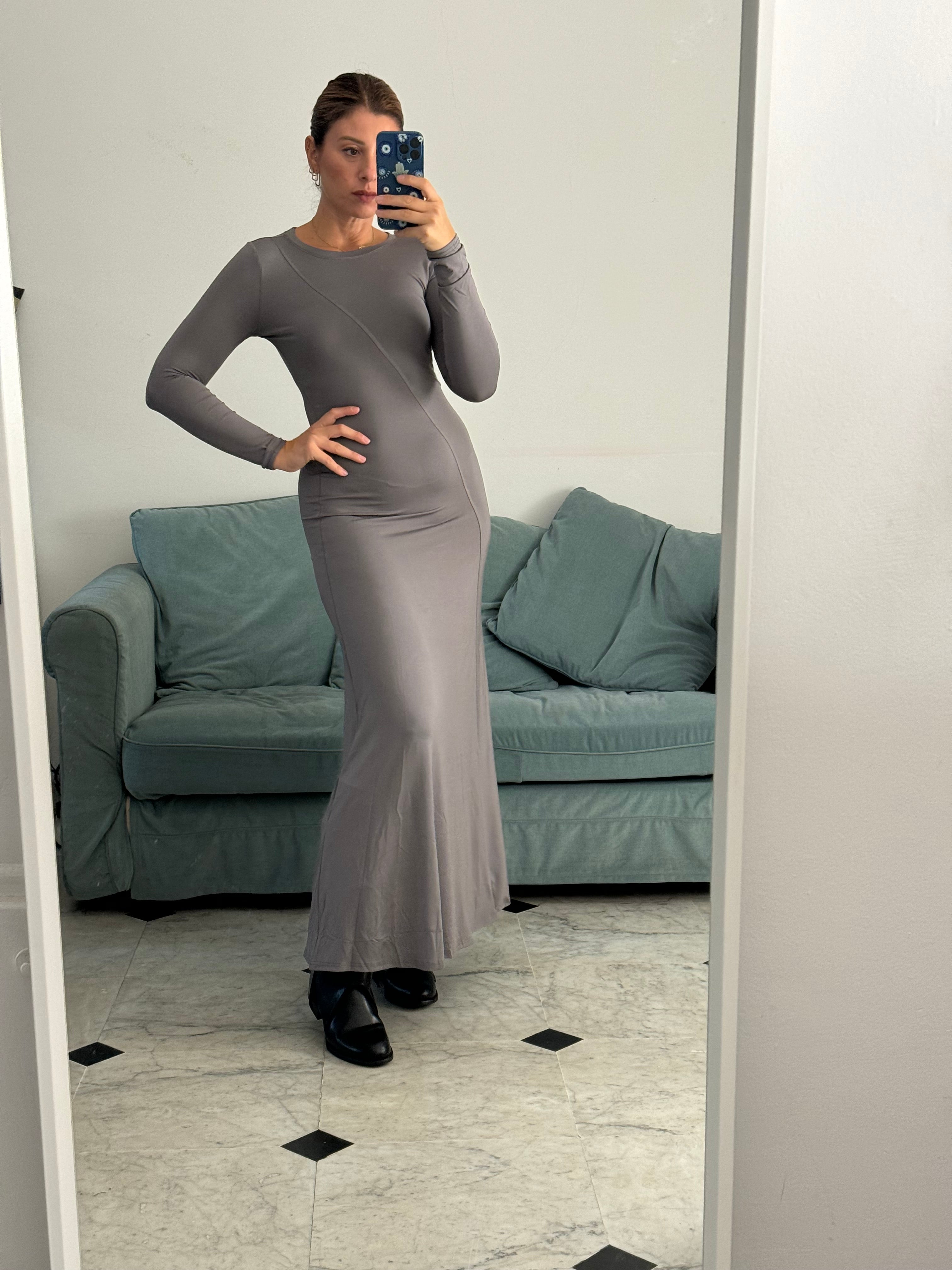 Maxi abito manica lunga basic