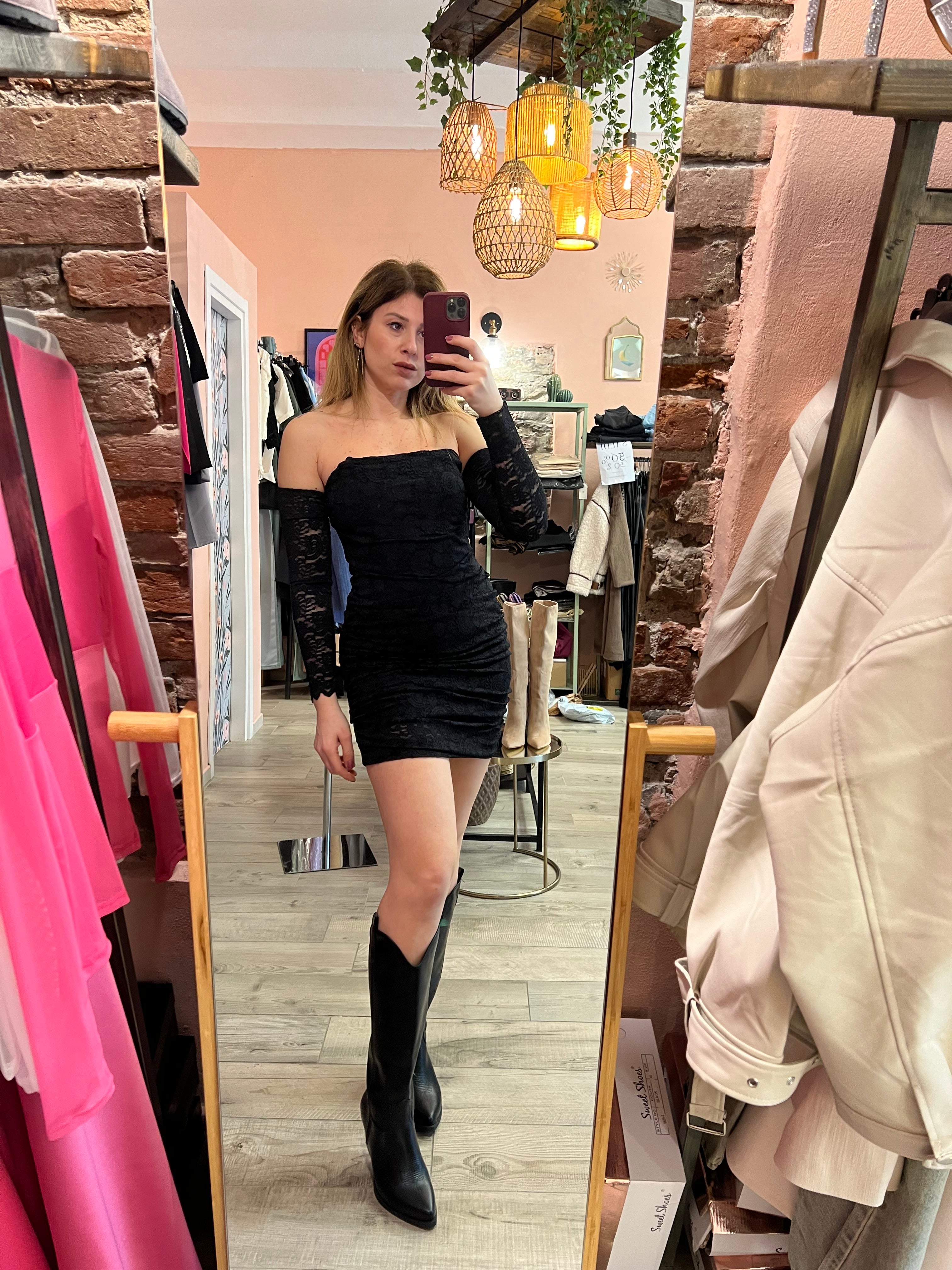 Tubino Kim pizzo con maniche staccate