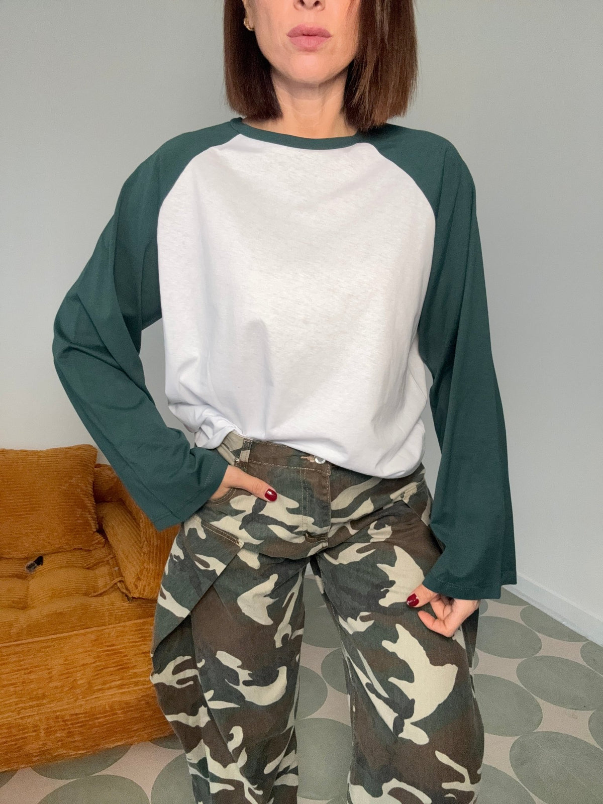T-Shirt bicolor verde - GGlam