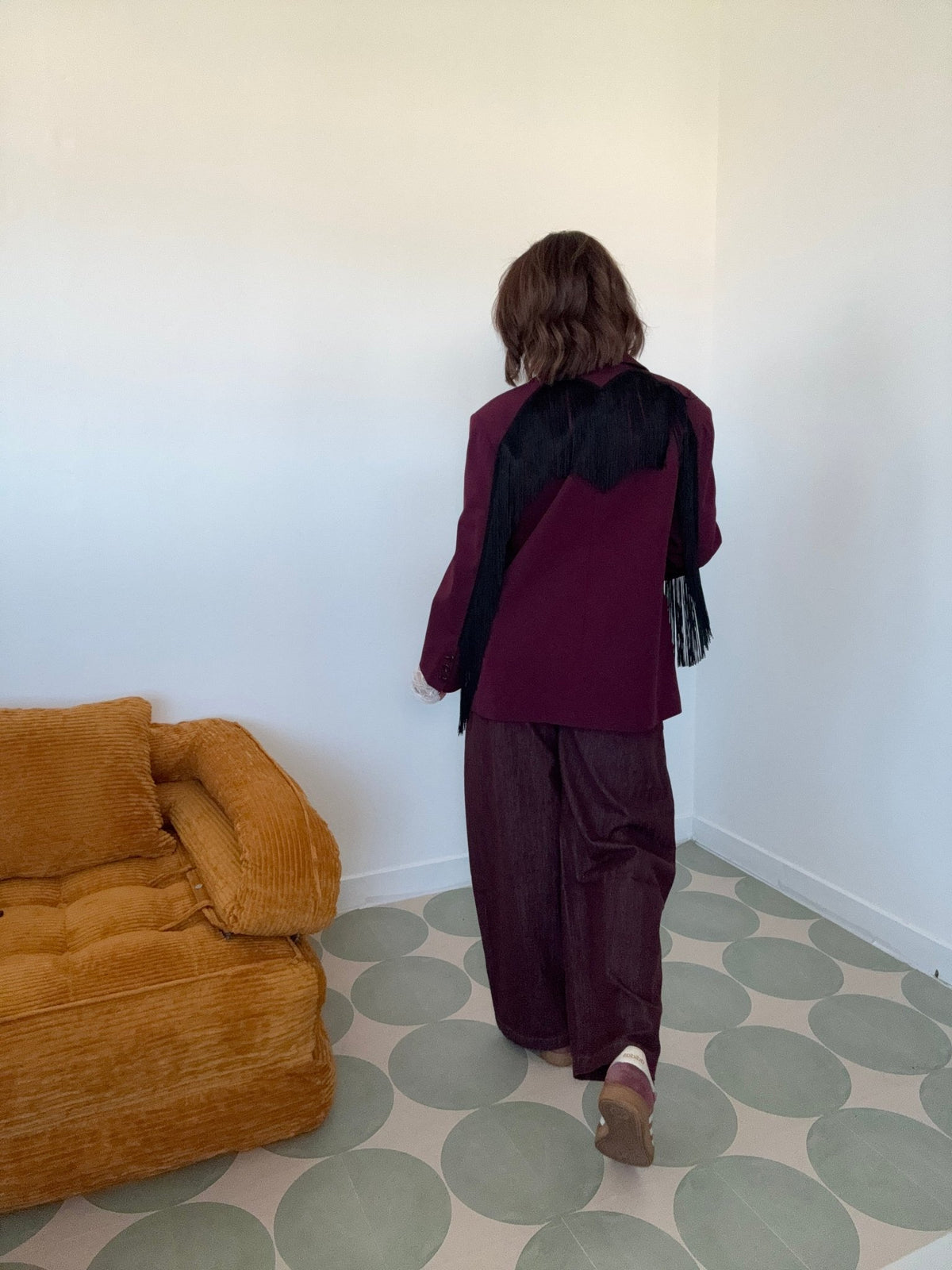 Blazer bordeaux con frange nere - GGlam
