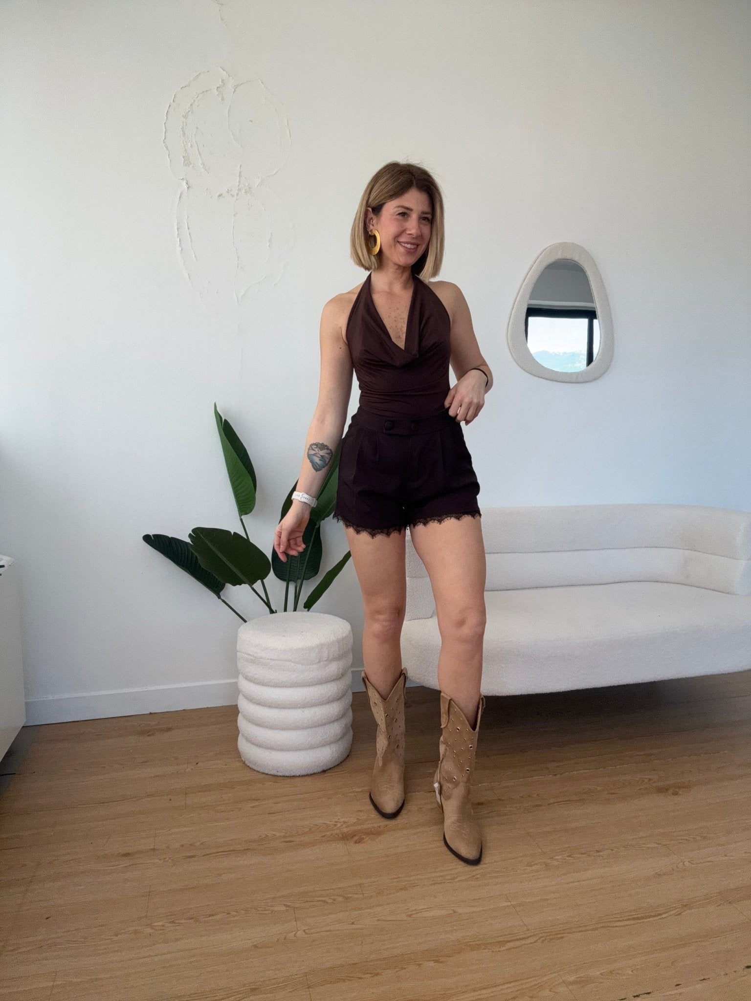 Shorts con pizzo sui bordi - G.Glamour