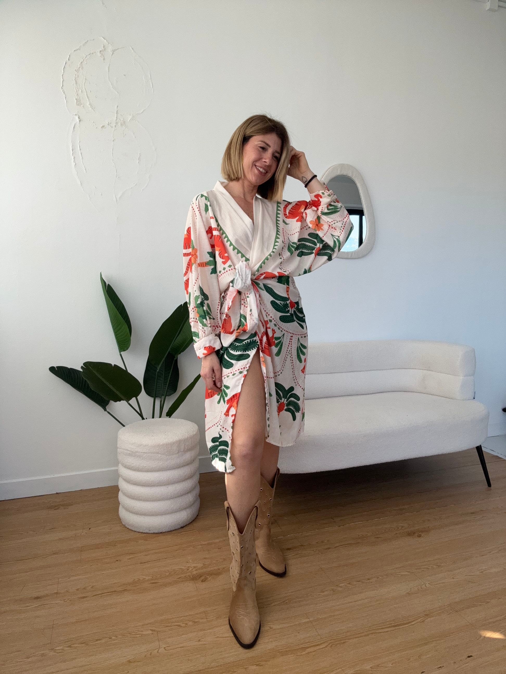 Abito cotone fantasia Savanah