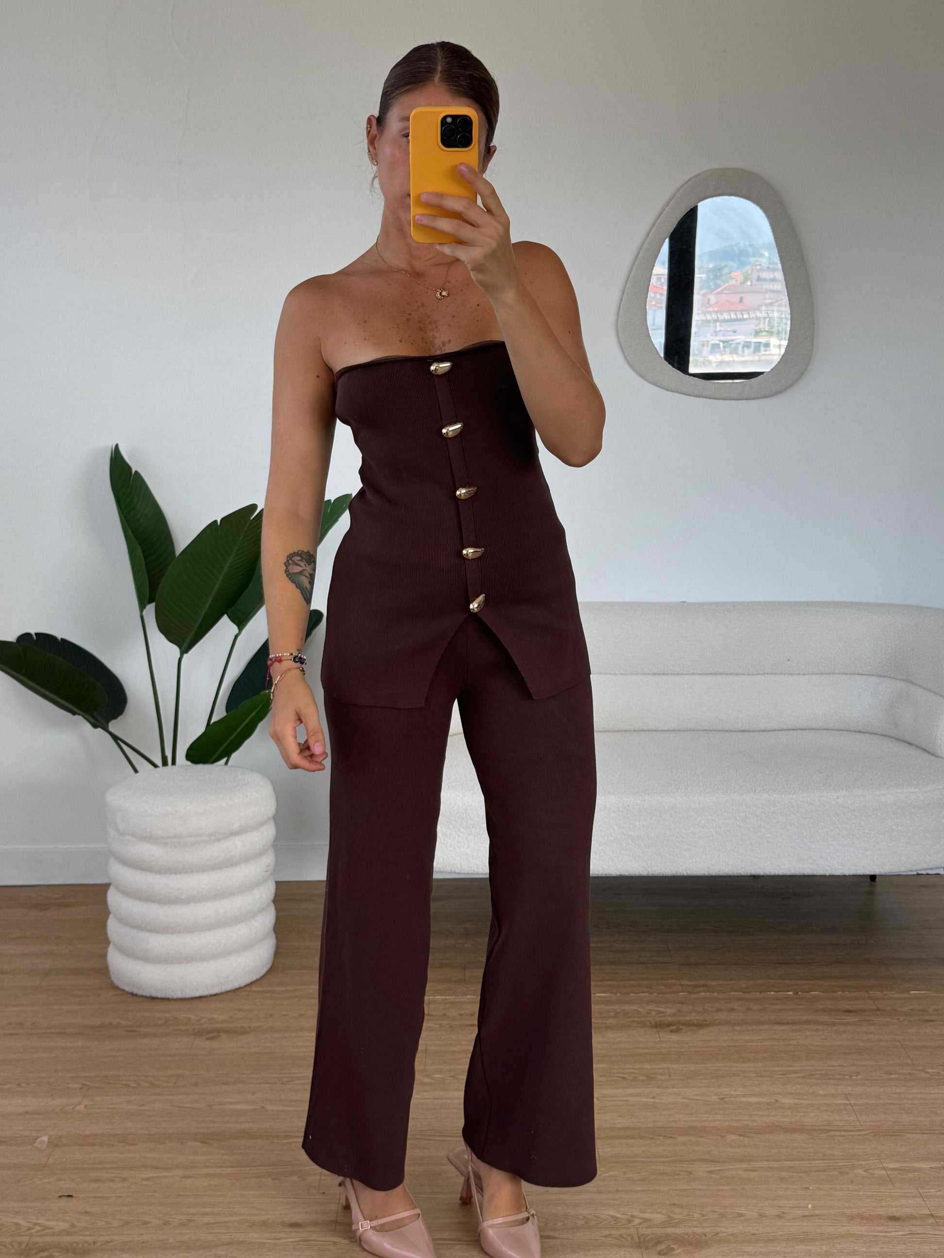 Completo in maglia top senza spalline