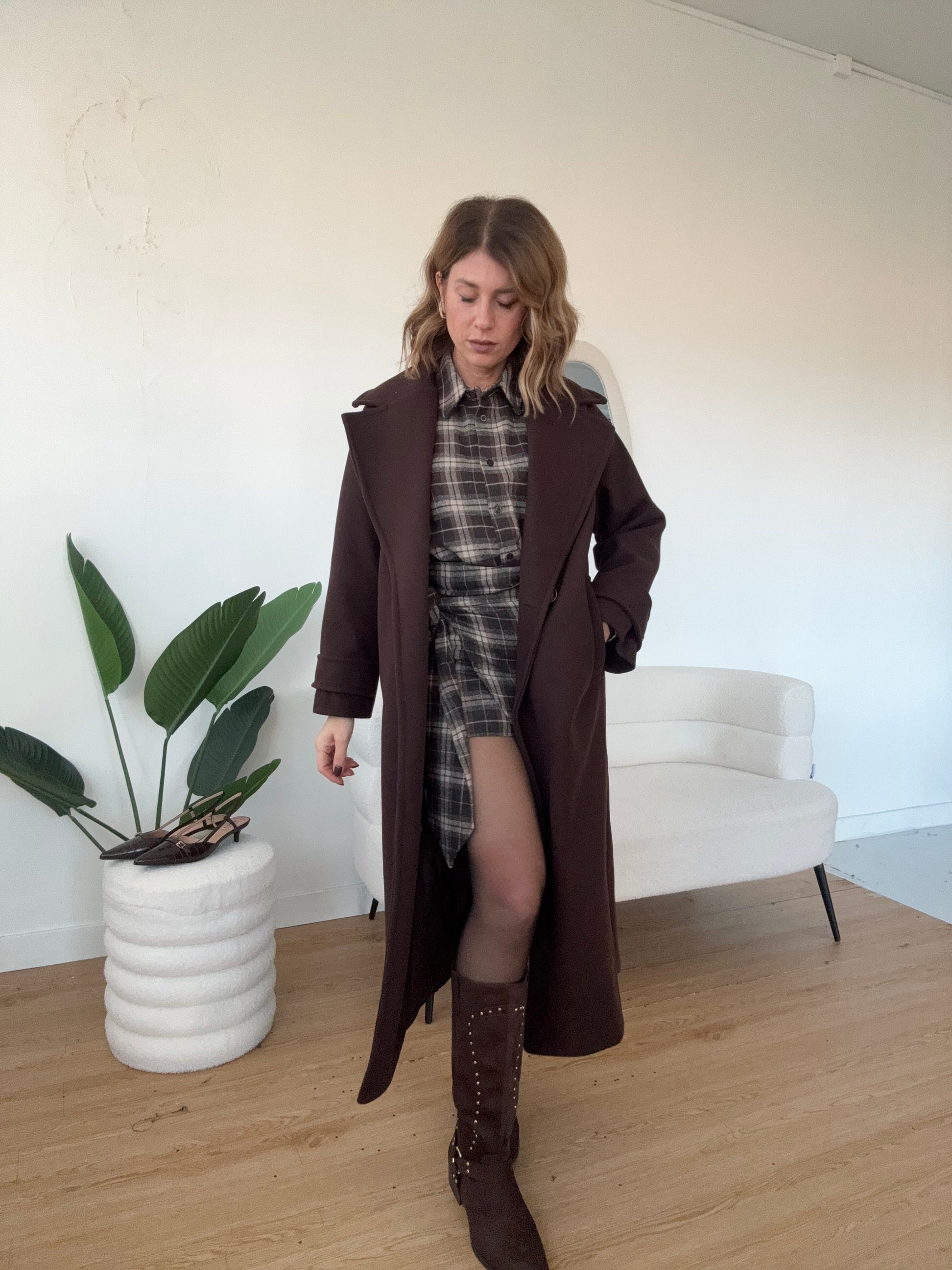 Cappotto lungo dettaglio bottone