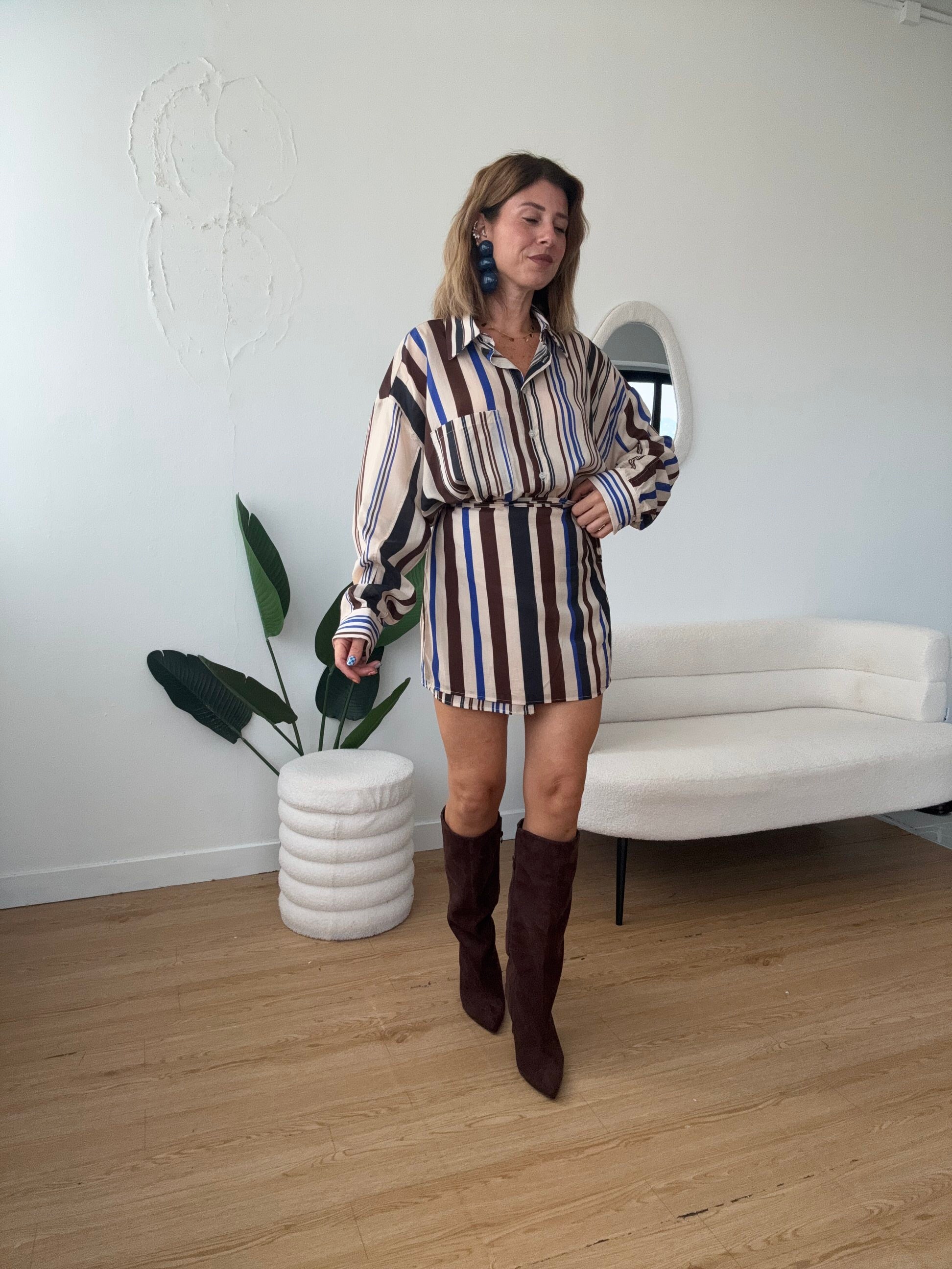 LUMINA- Camicia a righe completo Marzia