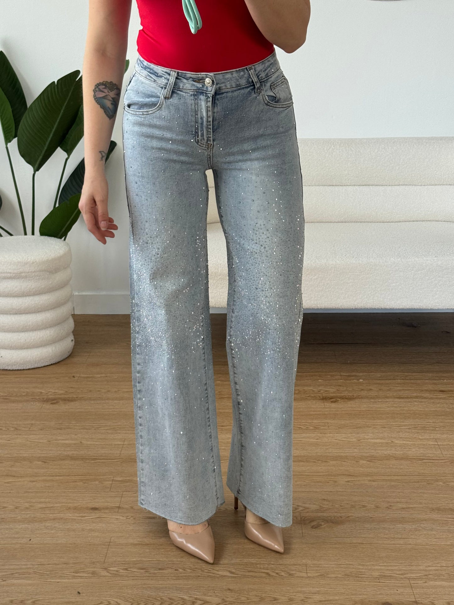 Jeans strass new version elasticizzato