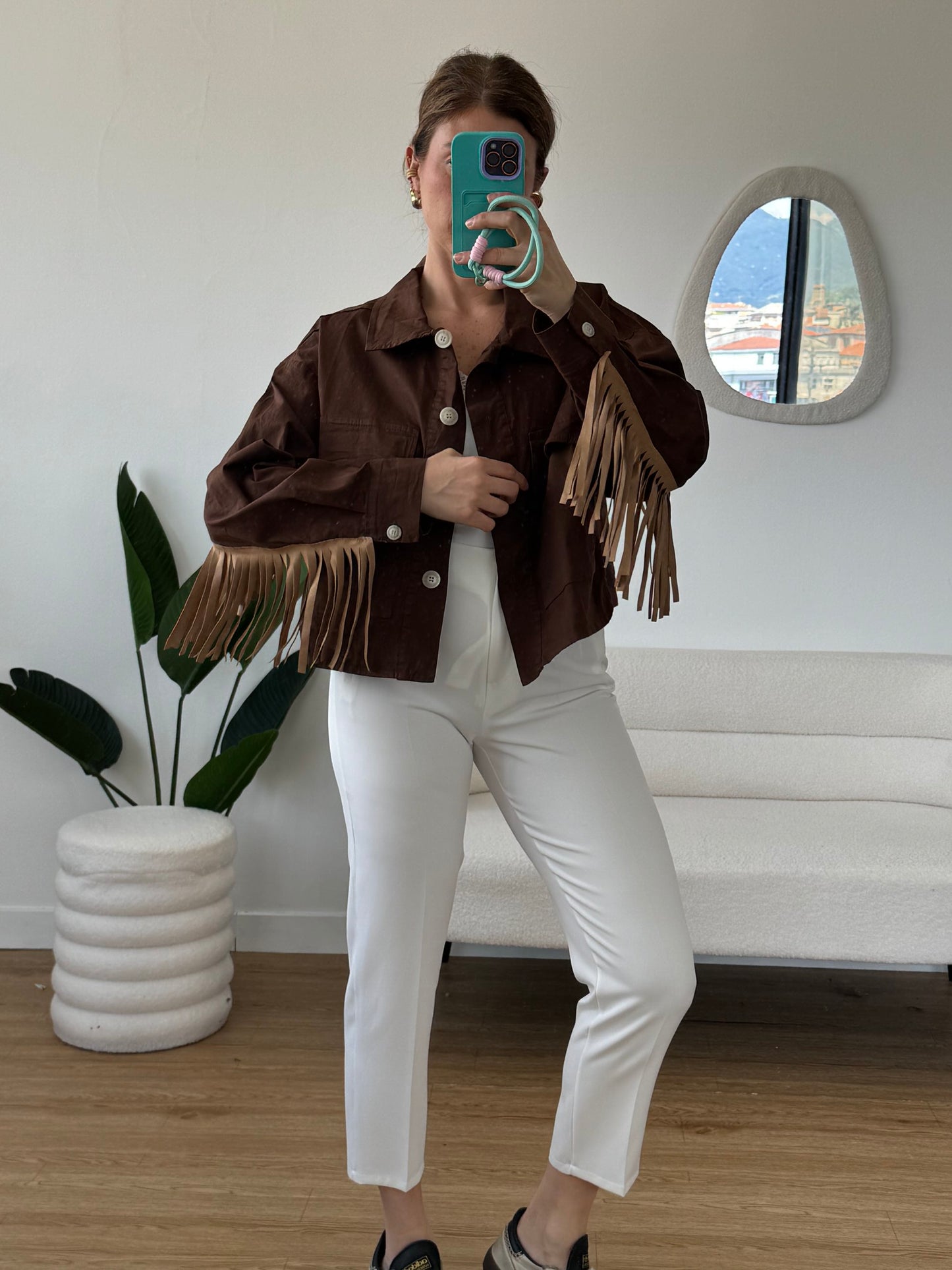 Pantalone a sigaretta bianco