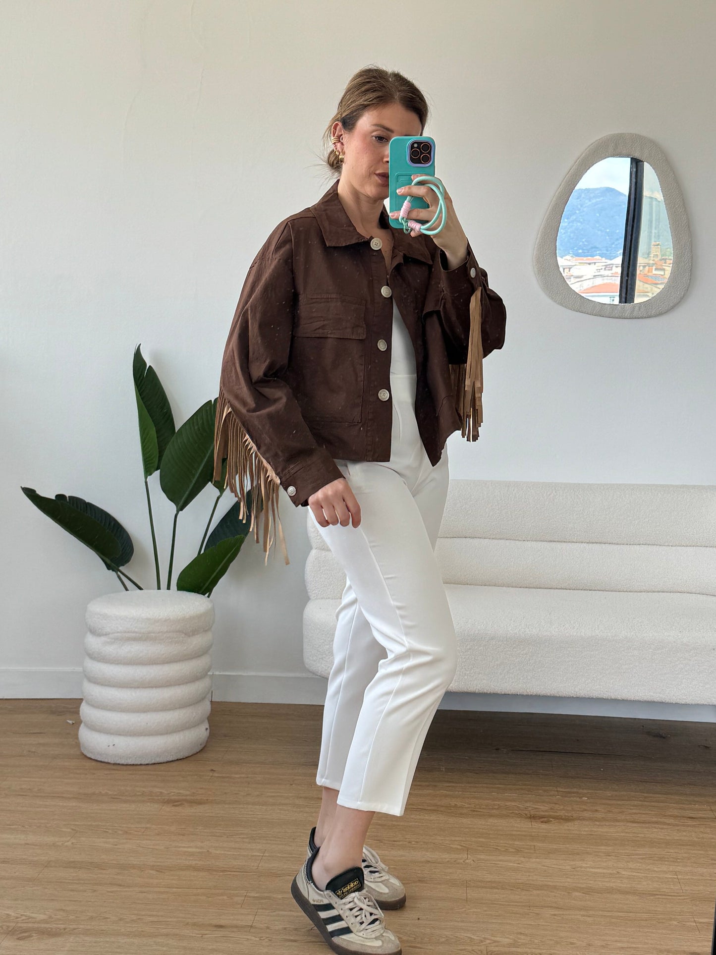 Pantalone a sigaretta bianco