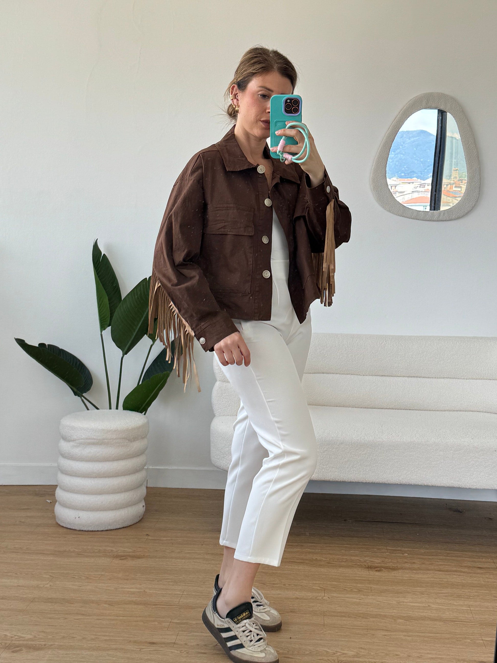 Pantalone a sigaretta bianco