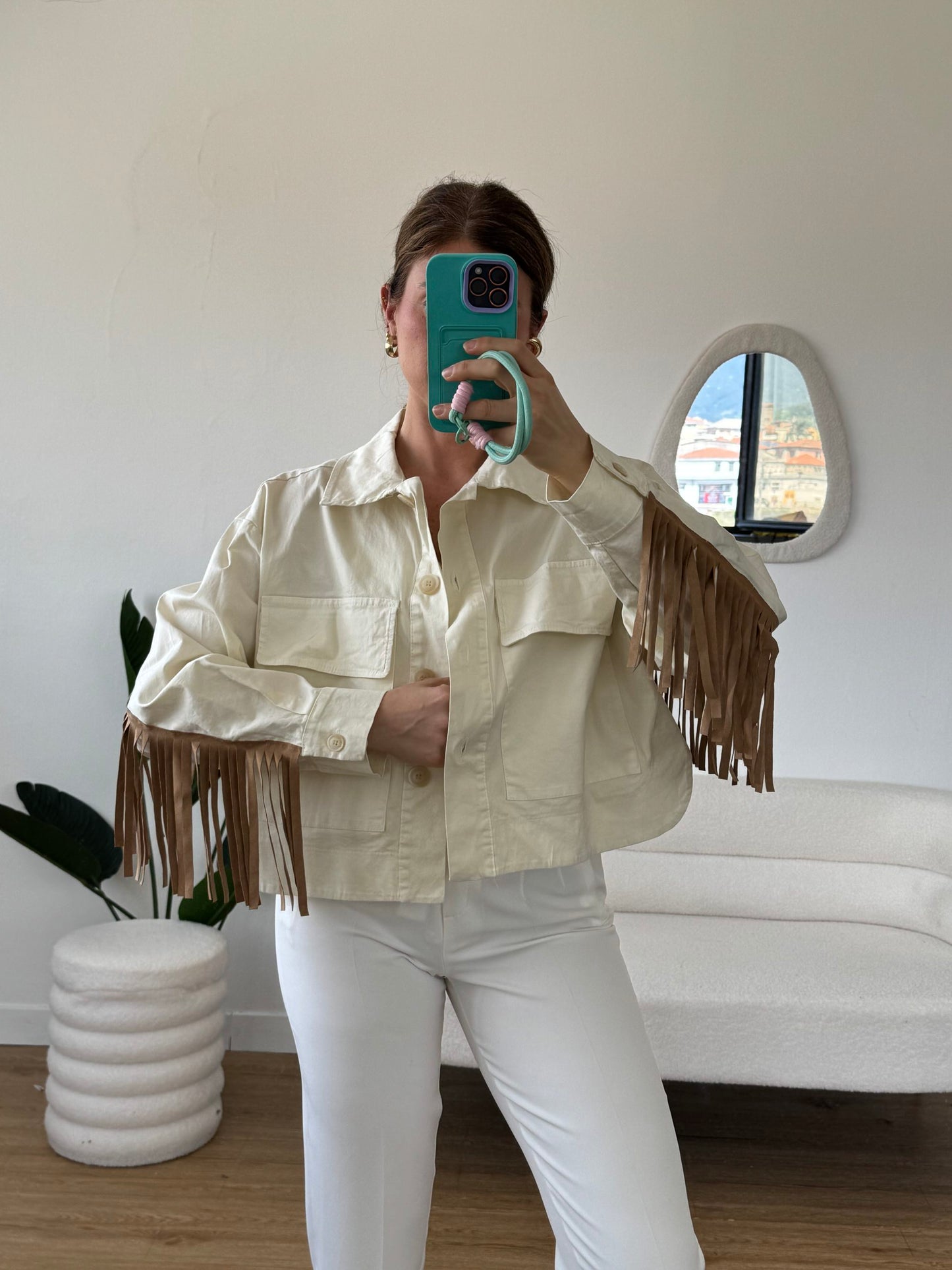 Pantalone a sigaretta bianco
