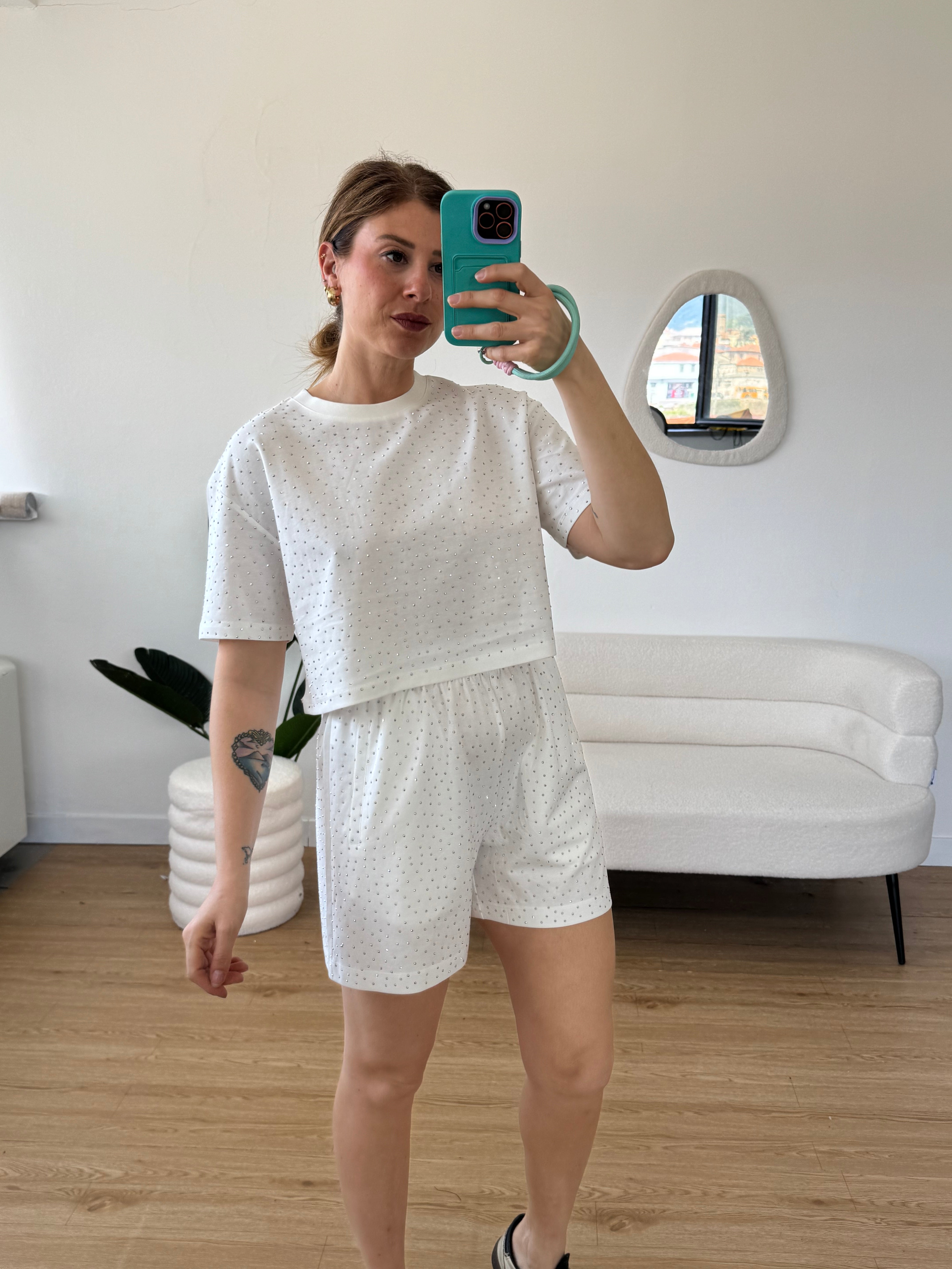 T-shirt brillantini crop