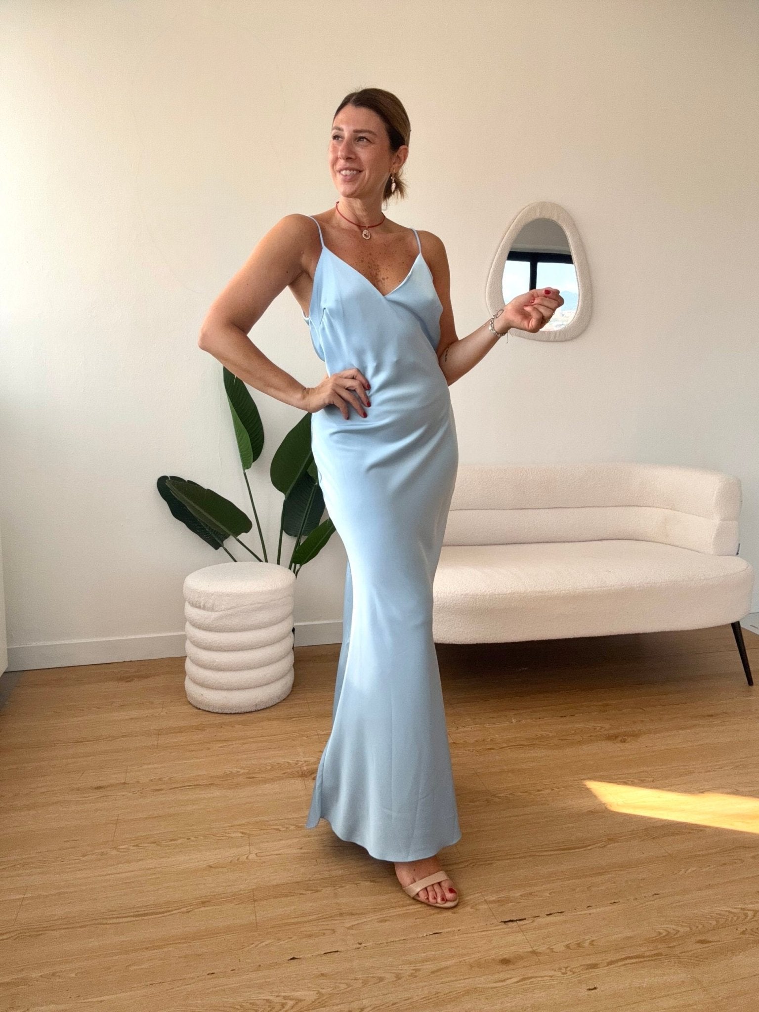 Abito lungo spallina sottile modello sirena - G.Glamour