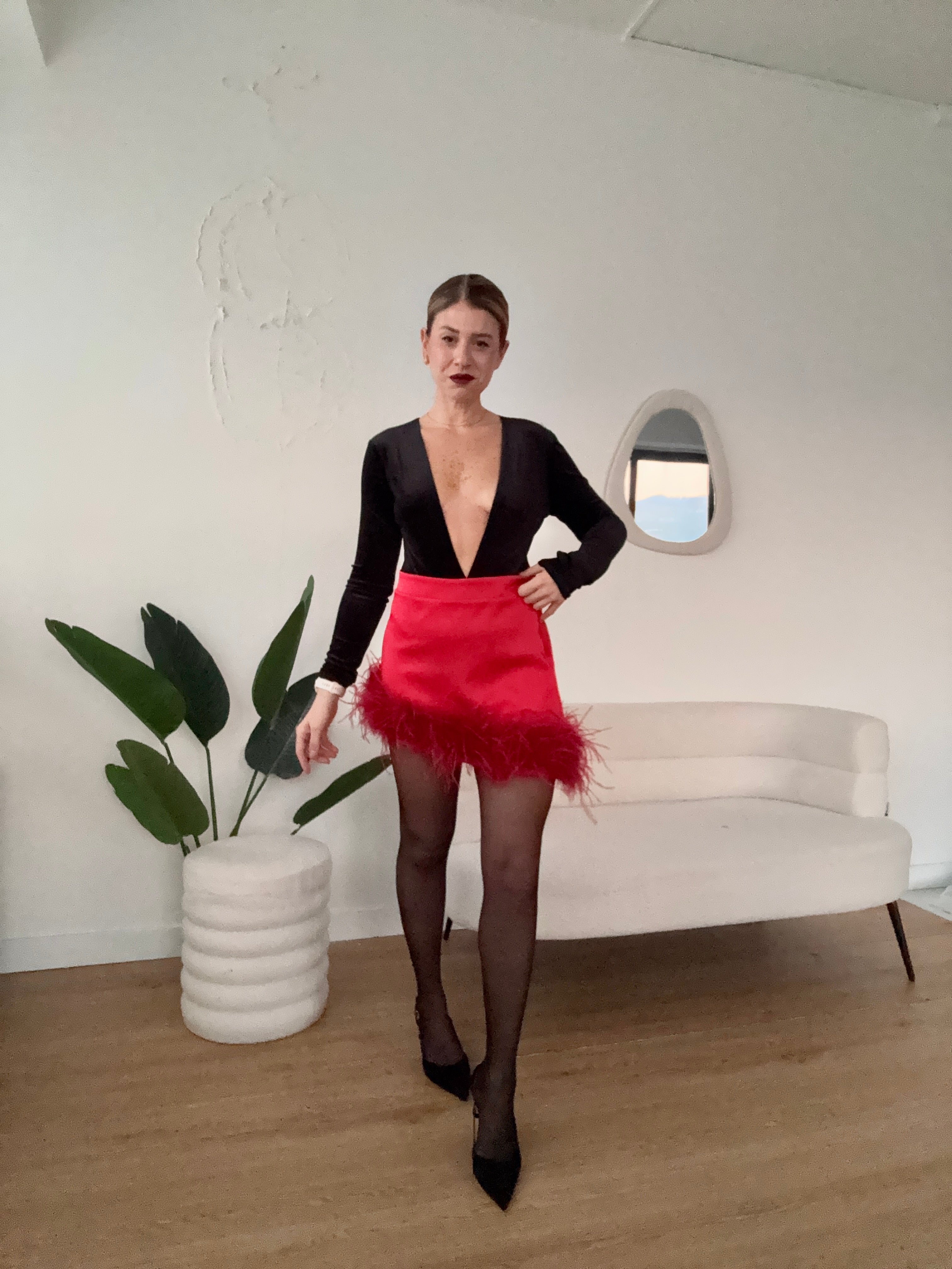 Minigonna con piume by Lumina