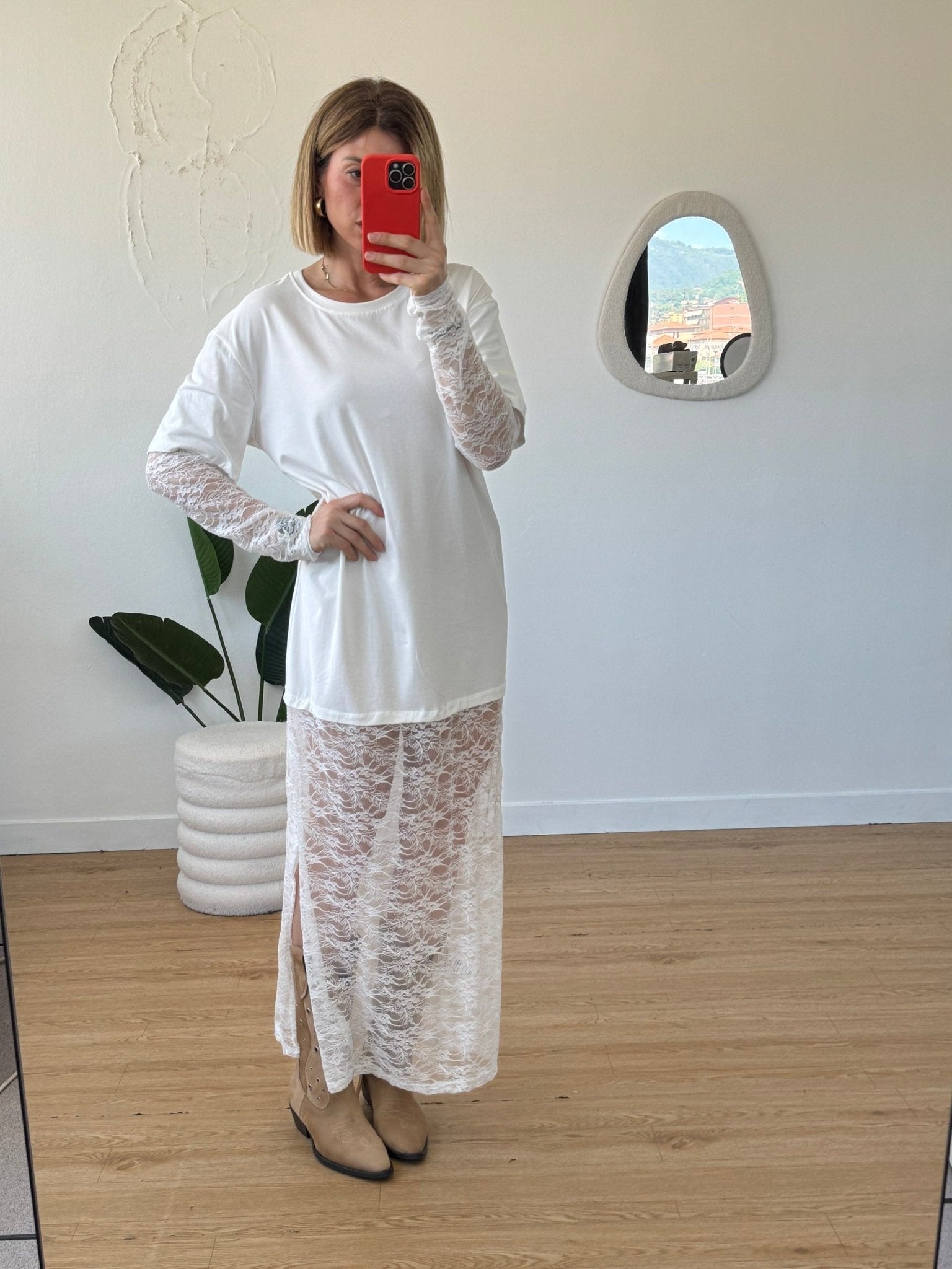 Maxi abito gonna in pizzo lungo - G.Glamour