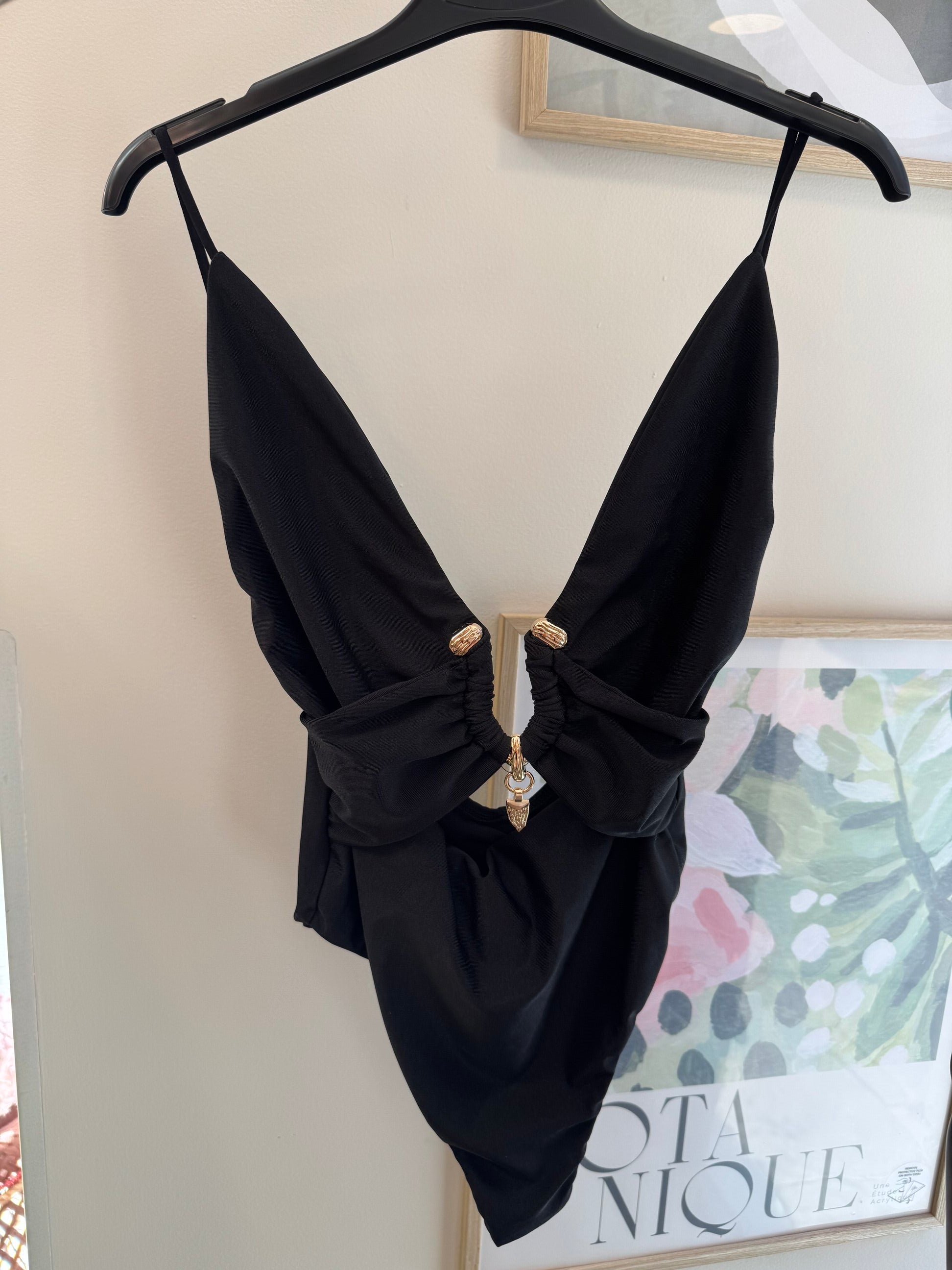Bikini intero scollato applicazioni oro