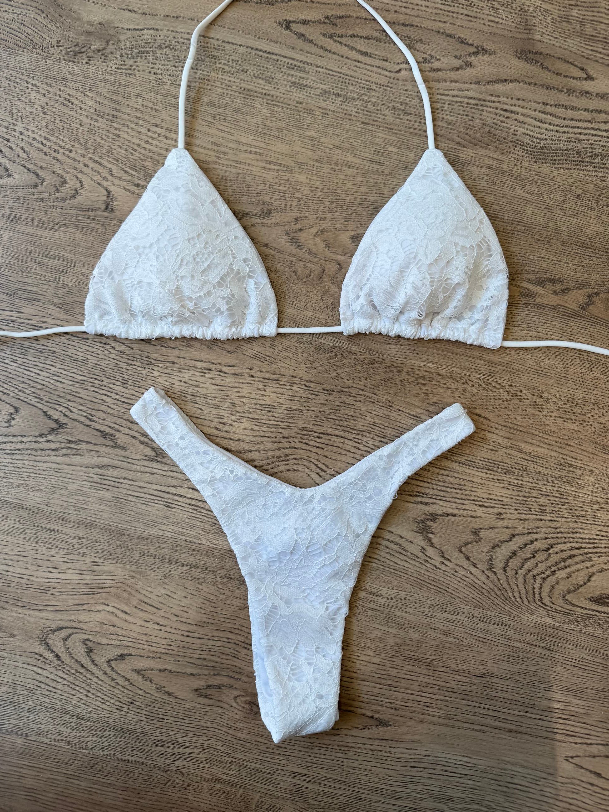 Bikini ricami in pizzo bianco