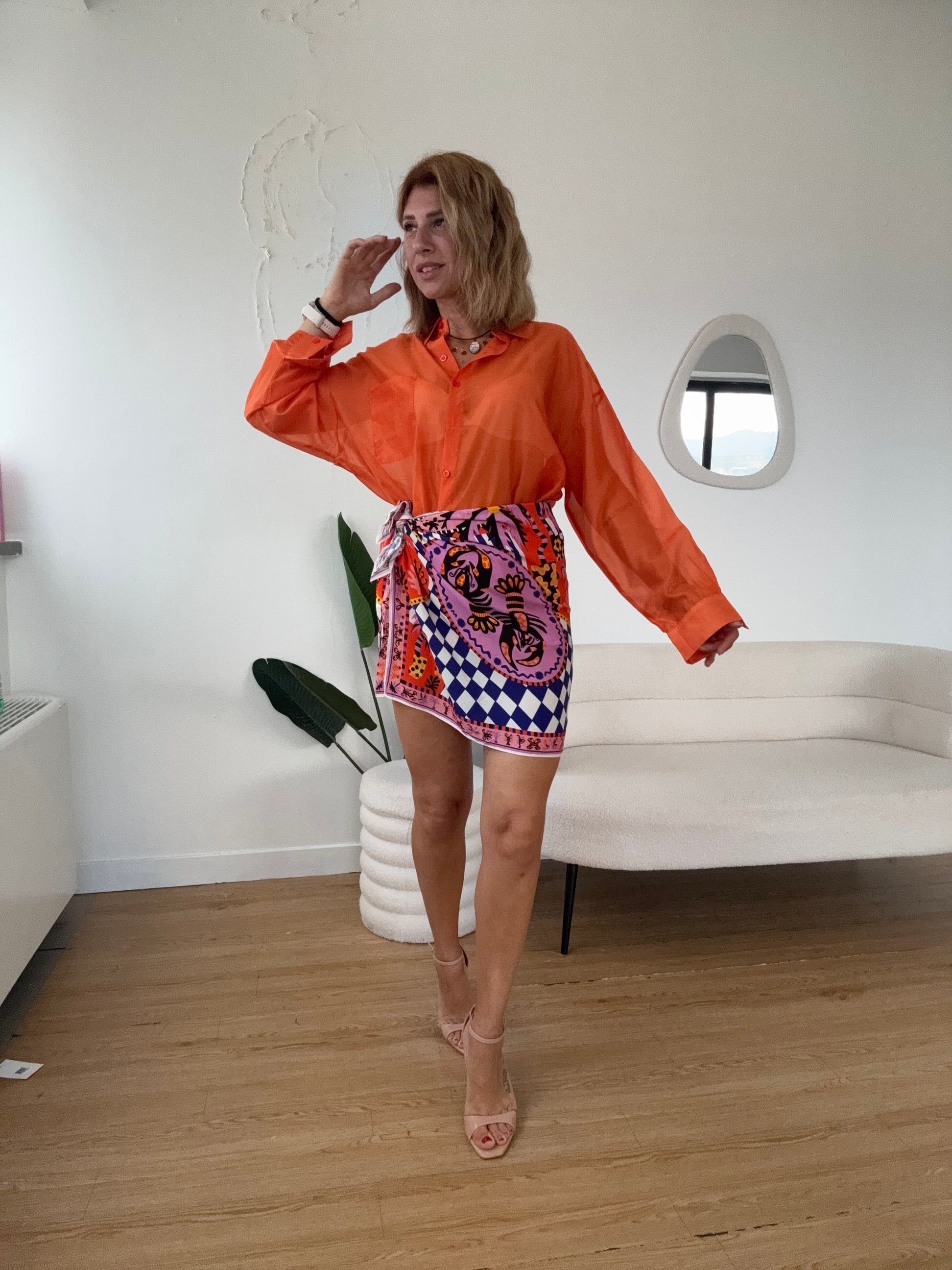 Camicia semitrasparente over