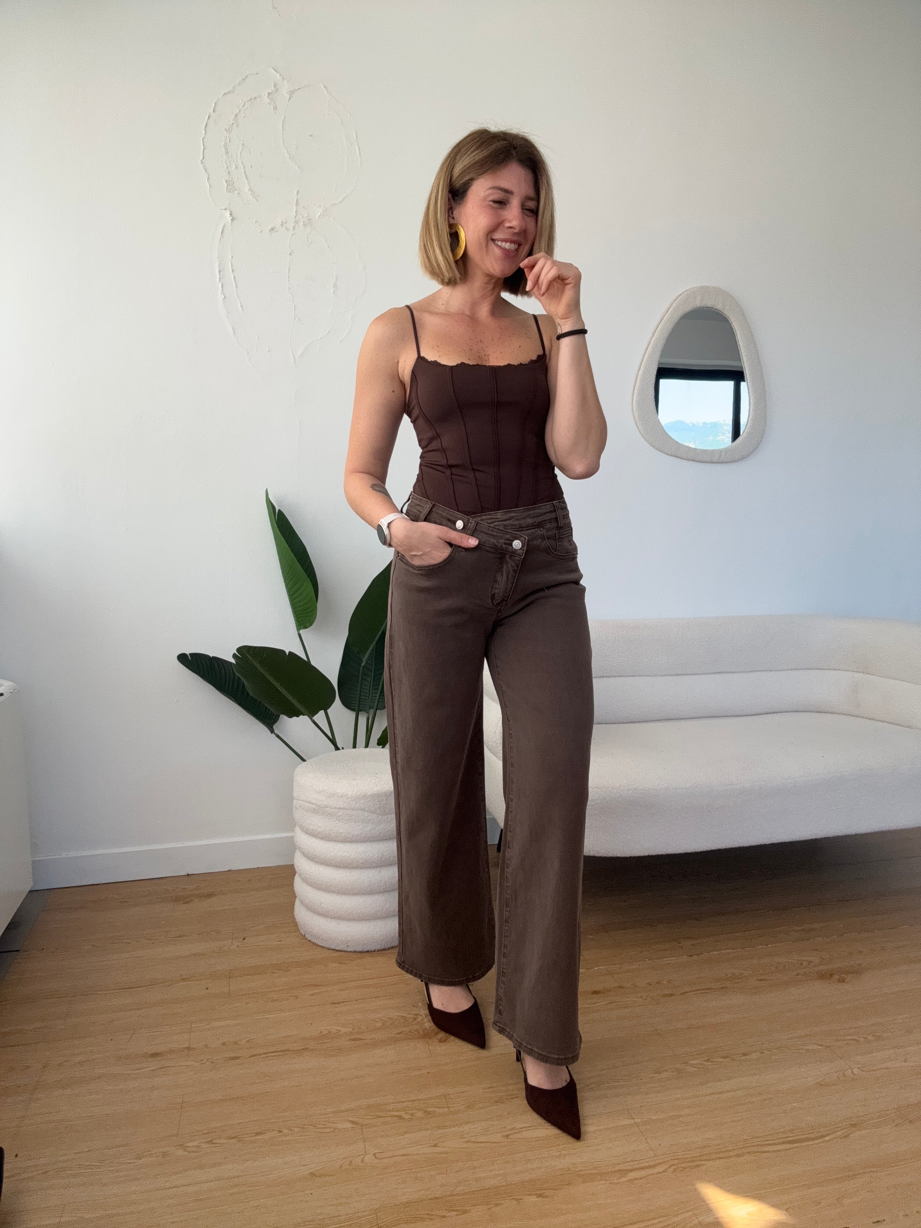 Top modello corpetto con merletto