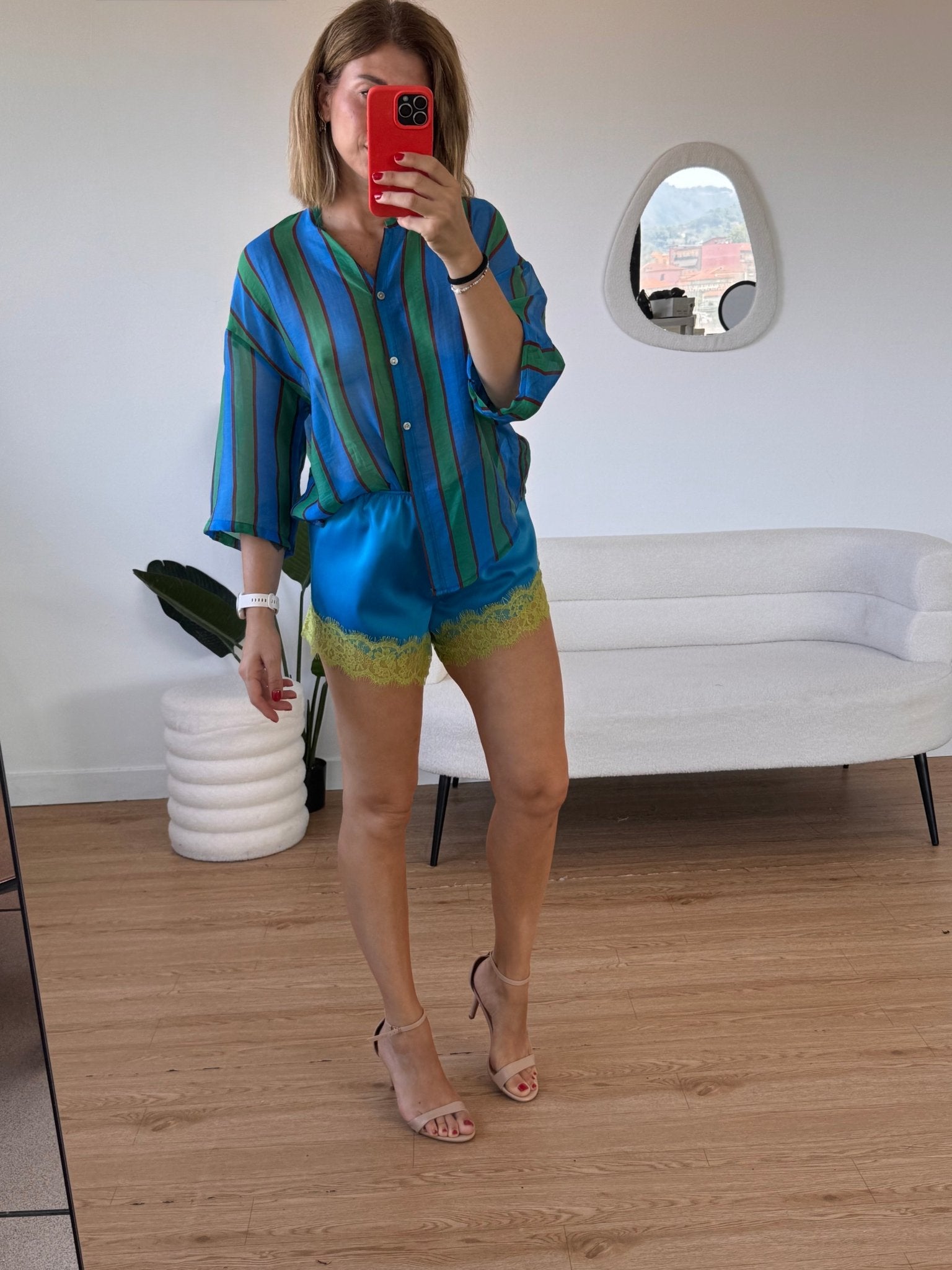 Shorts effetto seta in pizzo - G.Glamour
