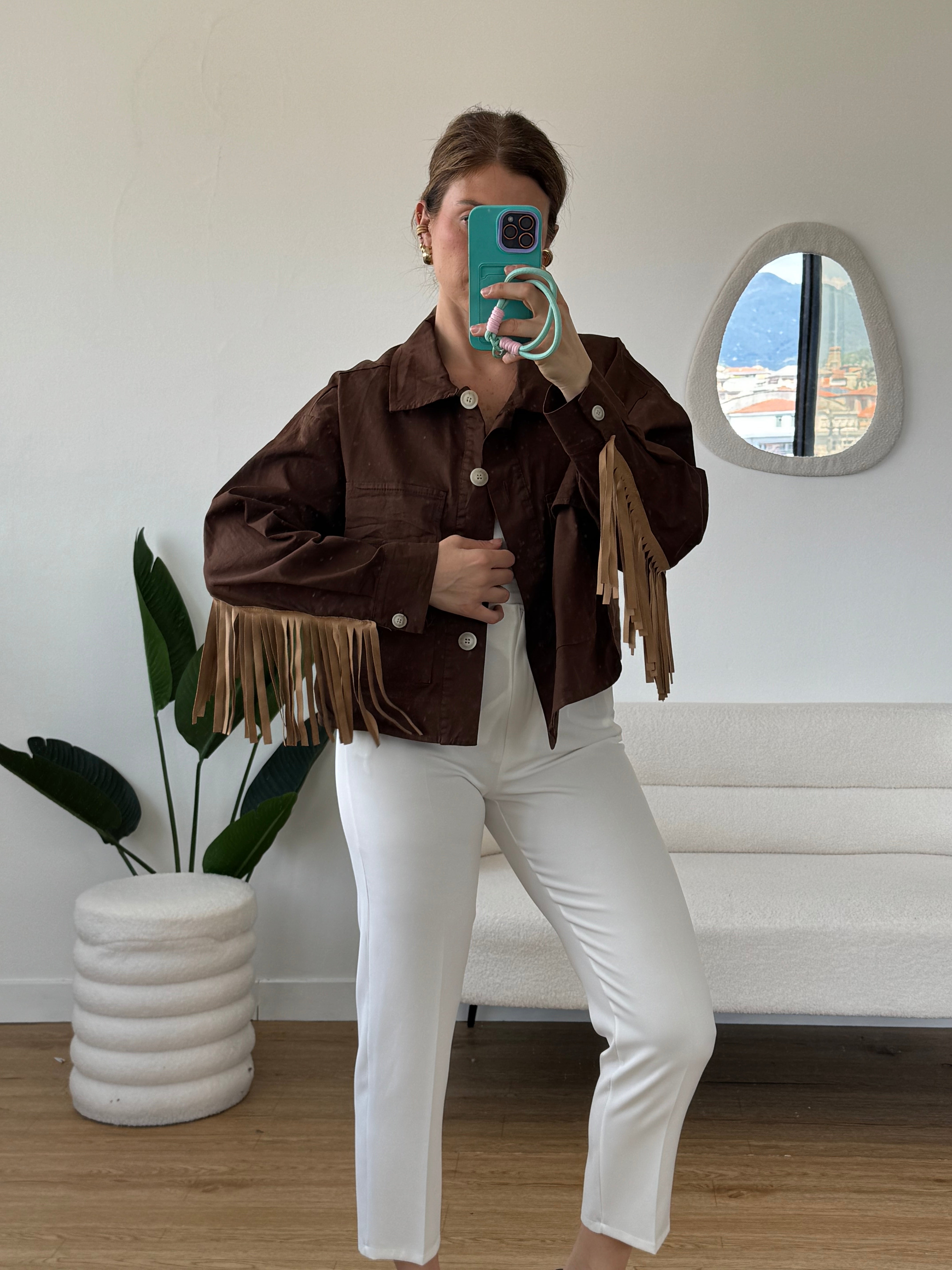 Giacca denim con frange