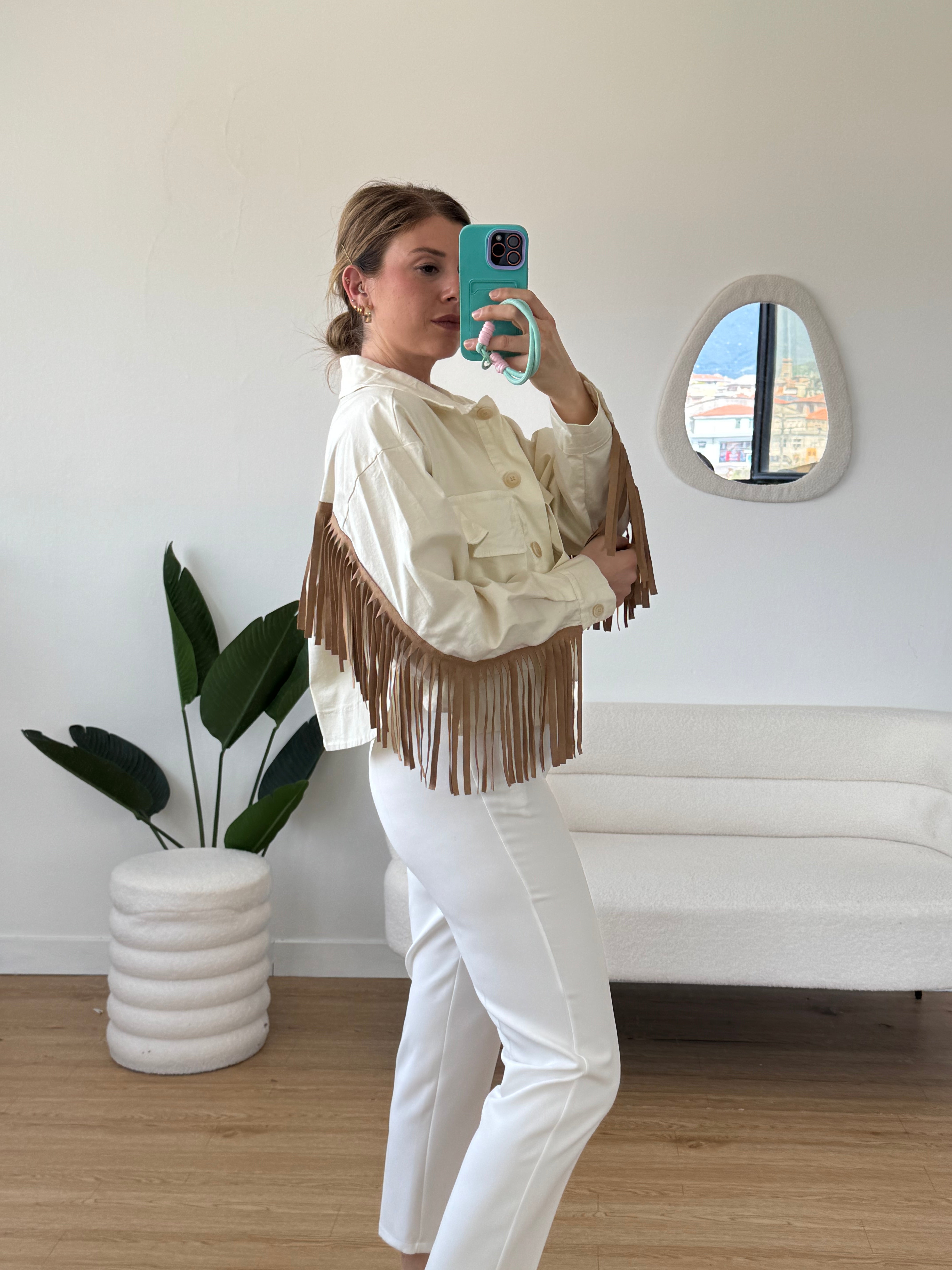 Giacca denim con frange