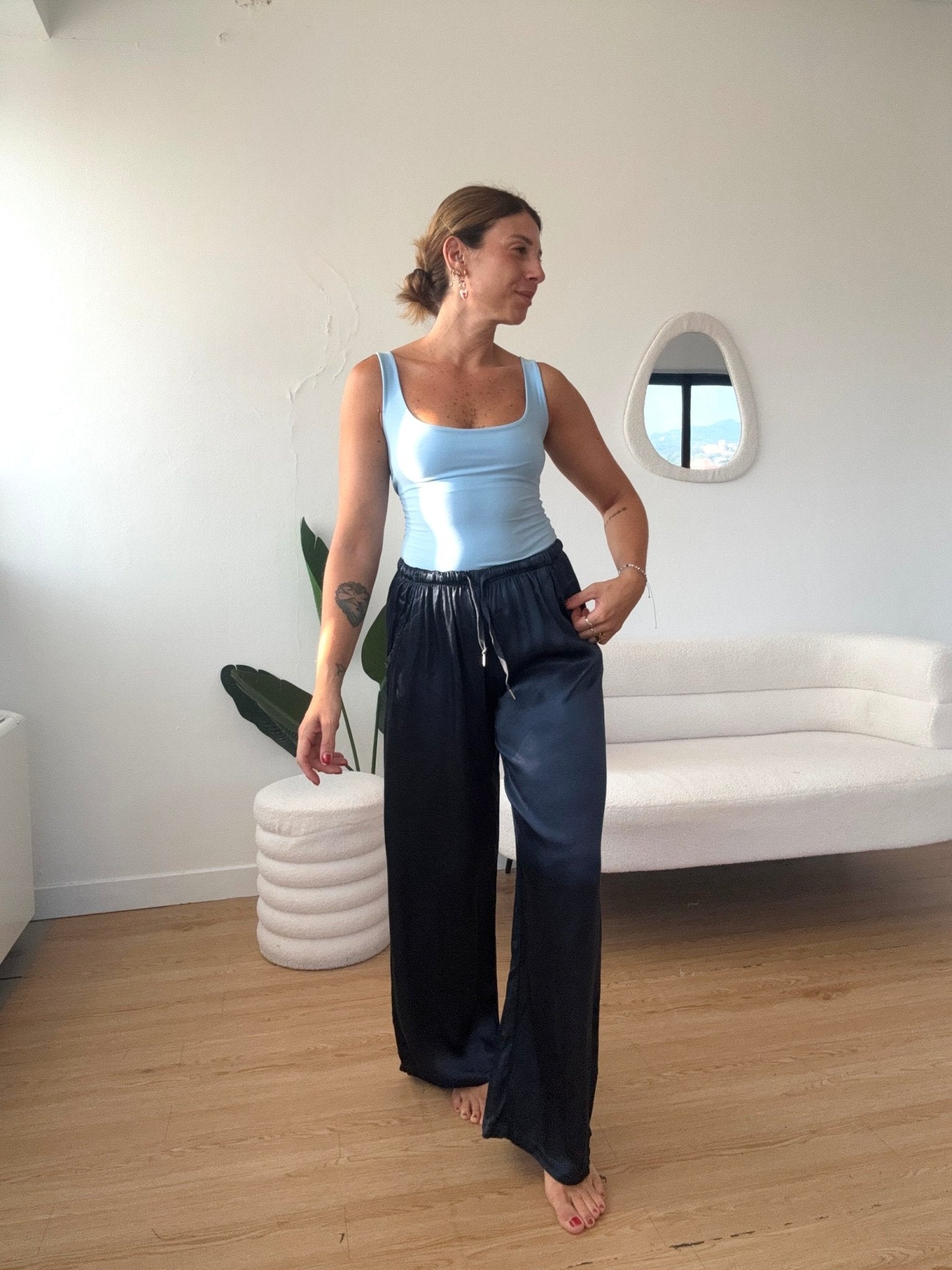 Pantalaccio effetto seta a palazzo new colors - G.Glamour