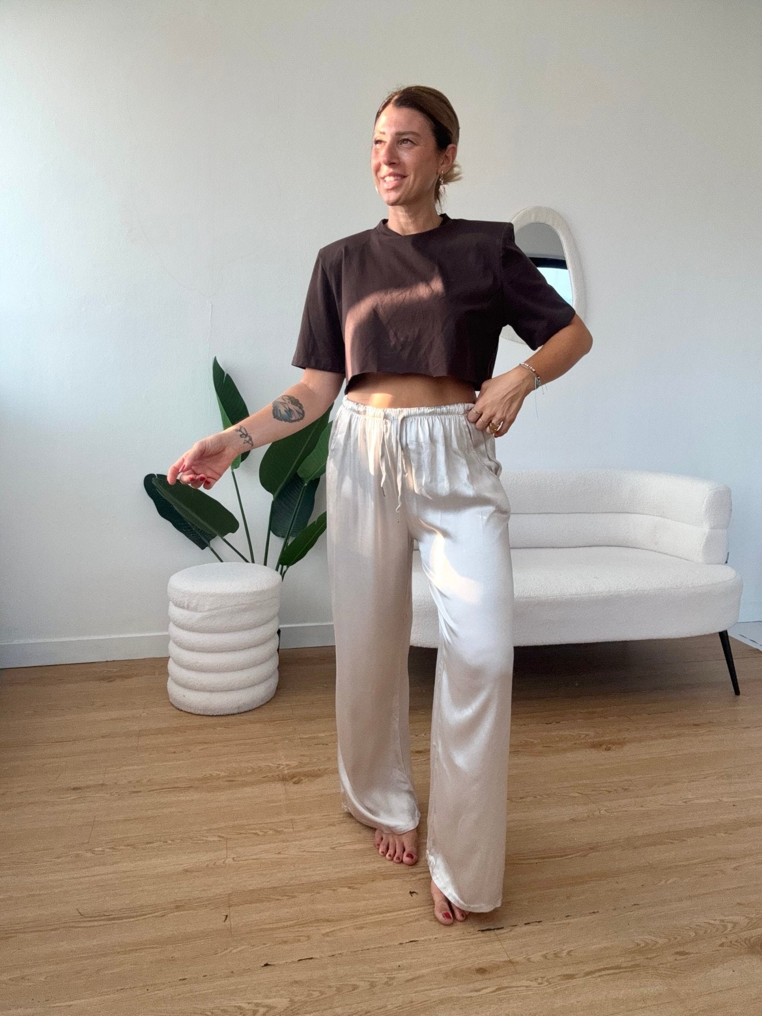 Pantalaccio effetto seta a palazzo new colors - G.Glamour