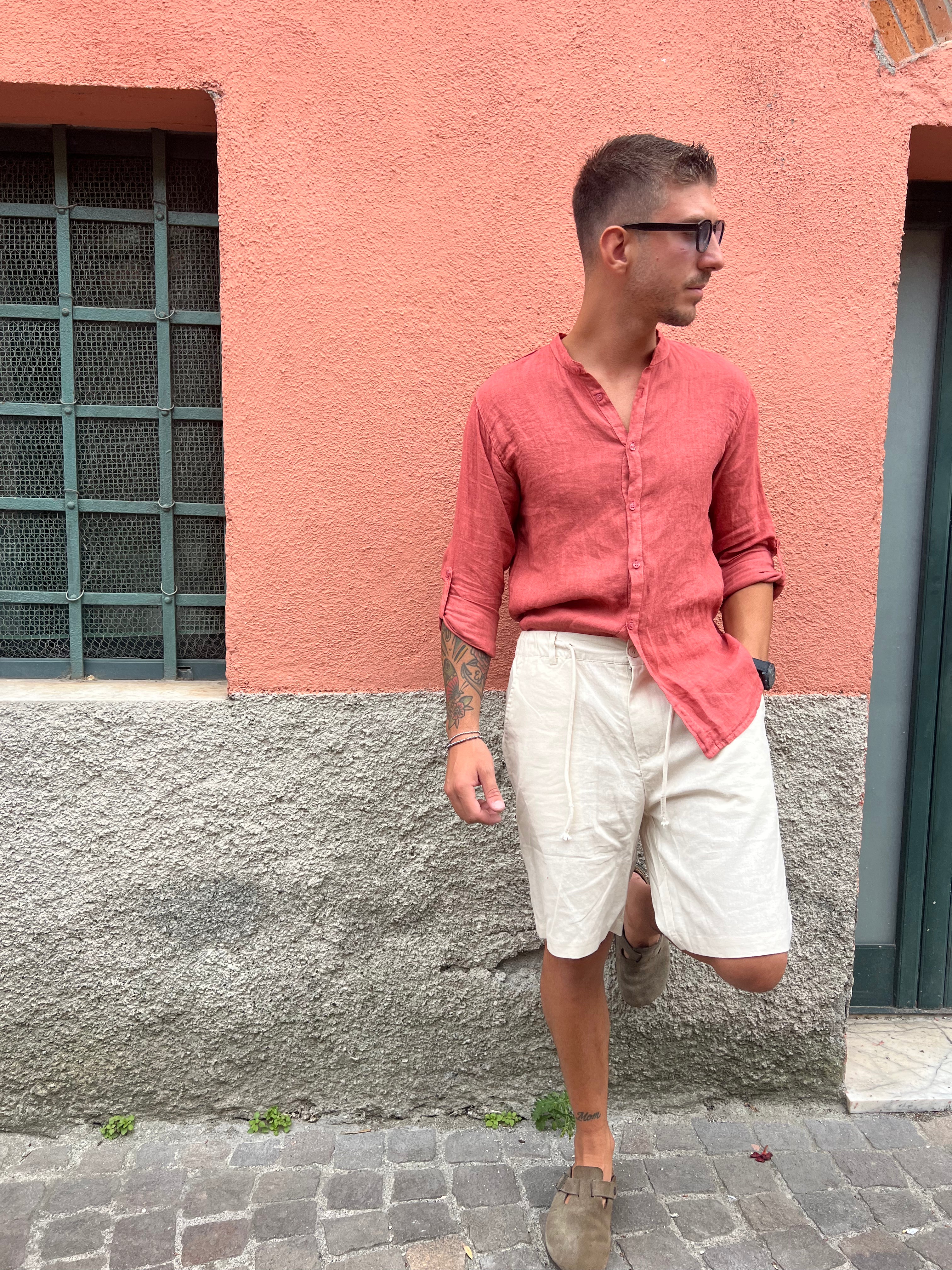 Camicia di lino coreana ruggine
