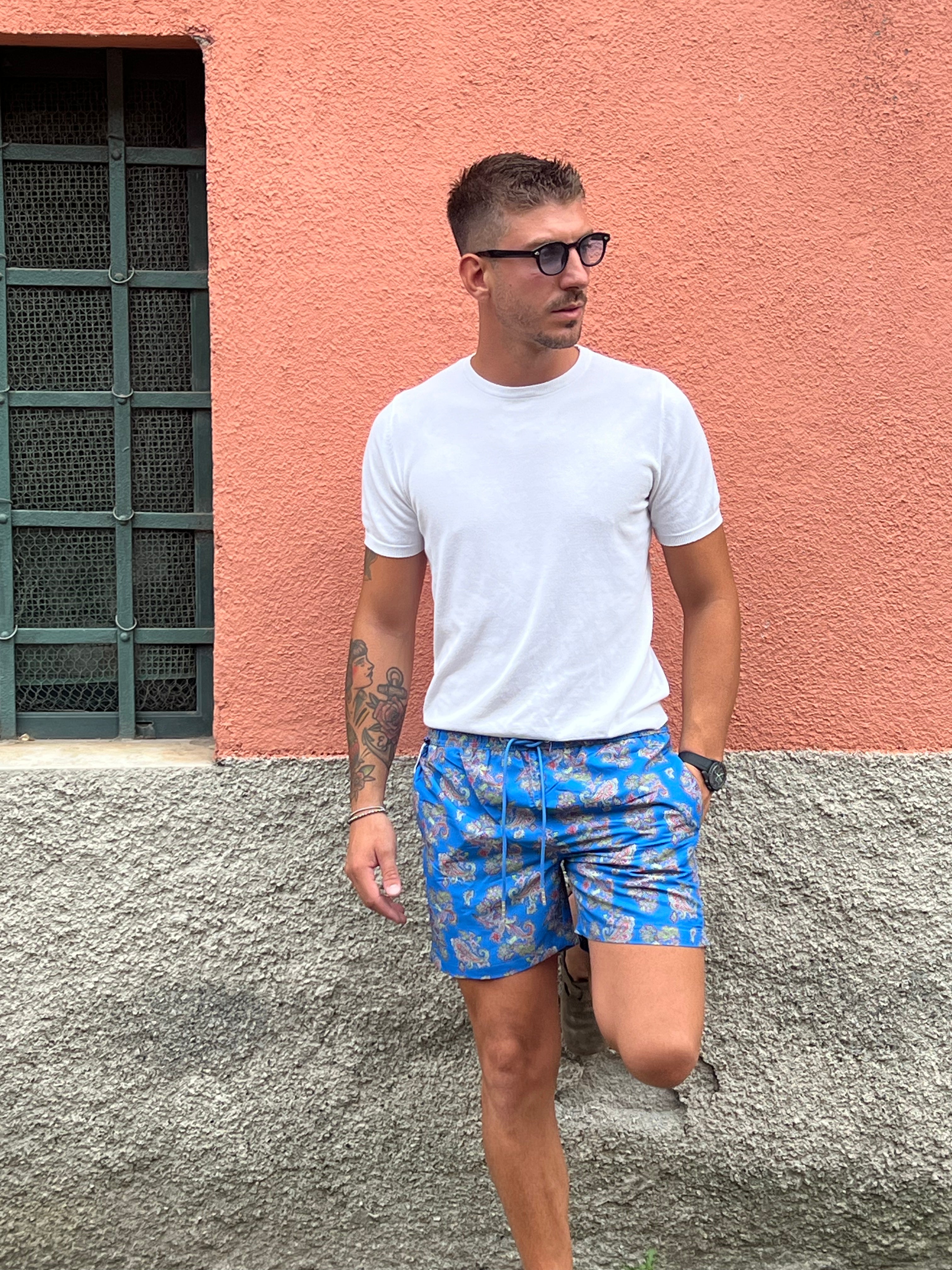 Costume shorts cashmere azzurro