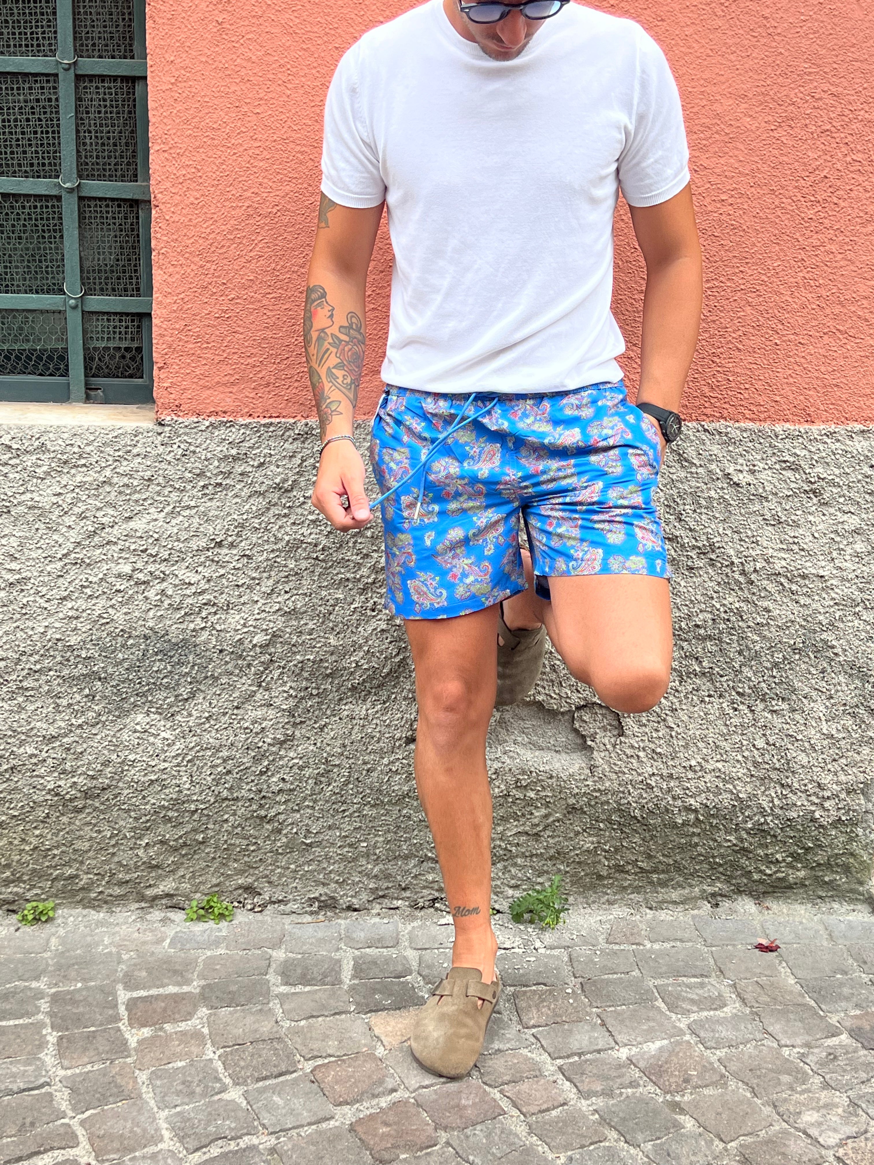 Costume shorts cashmere azzurro