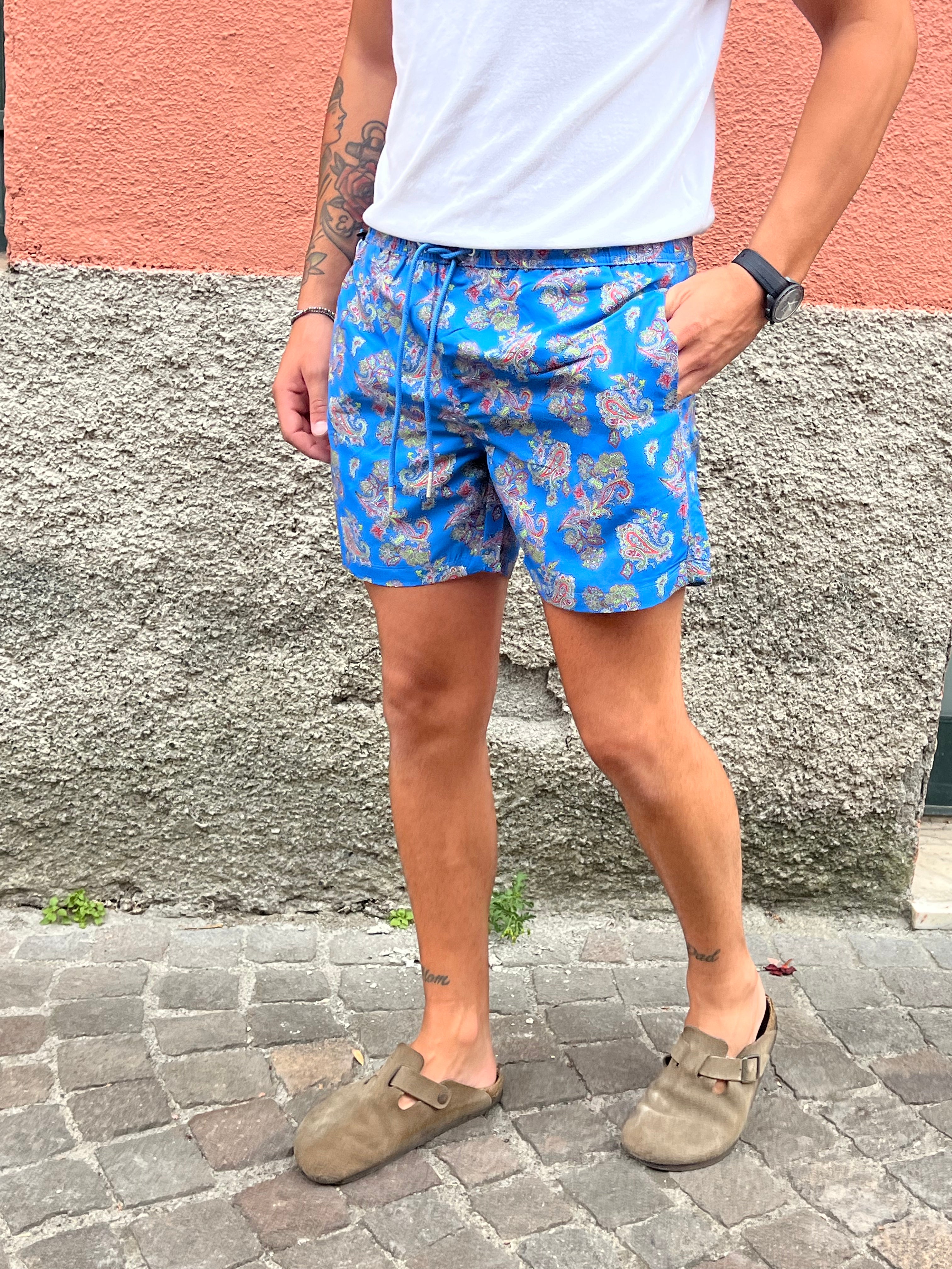 Costume shorts cashmere azzurro