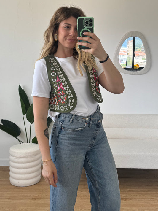 Gilet hippie verde