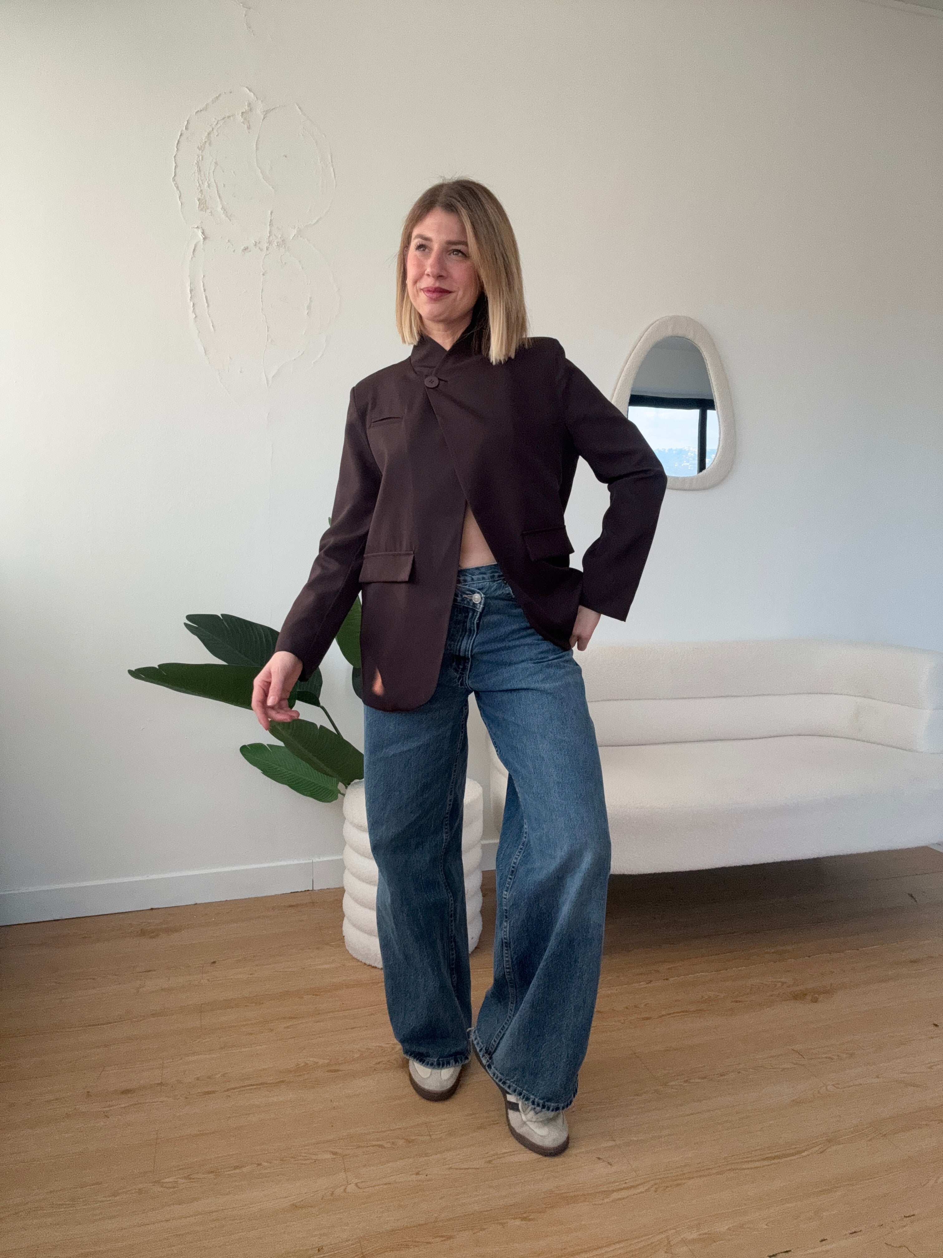 Blazer mezzo collo con spacco new colors