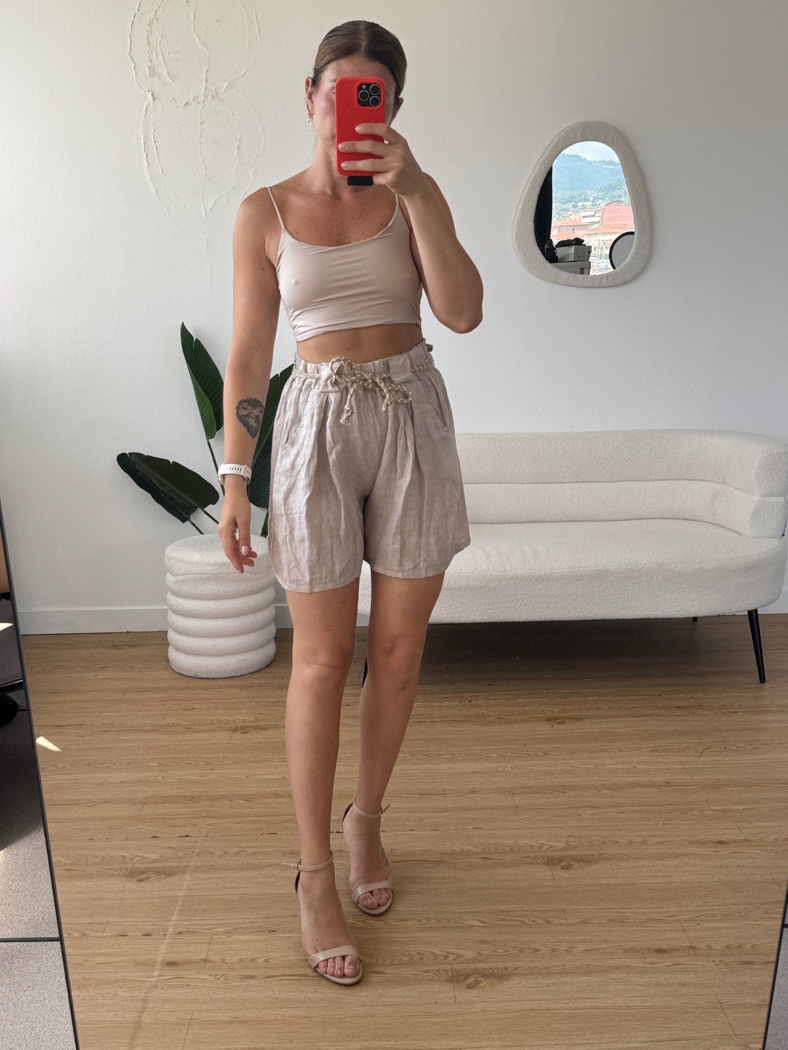 Shorts 100% lino lunghezza media - G.Glamour