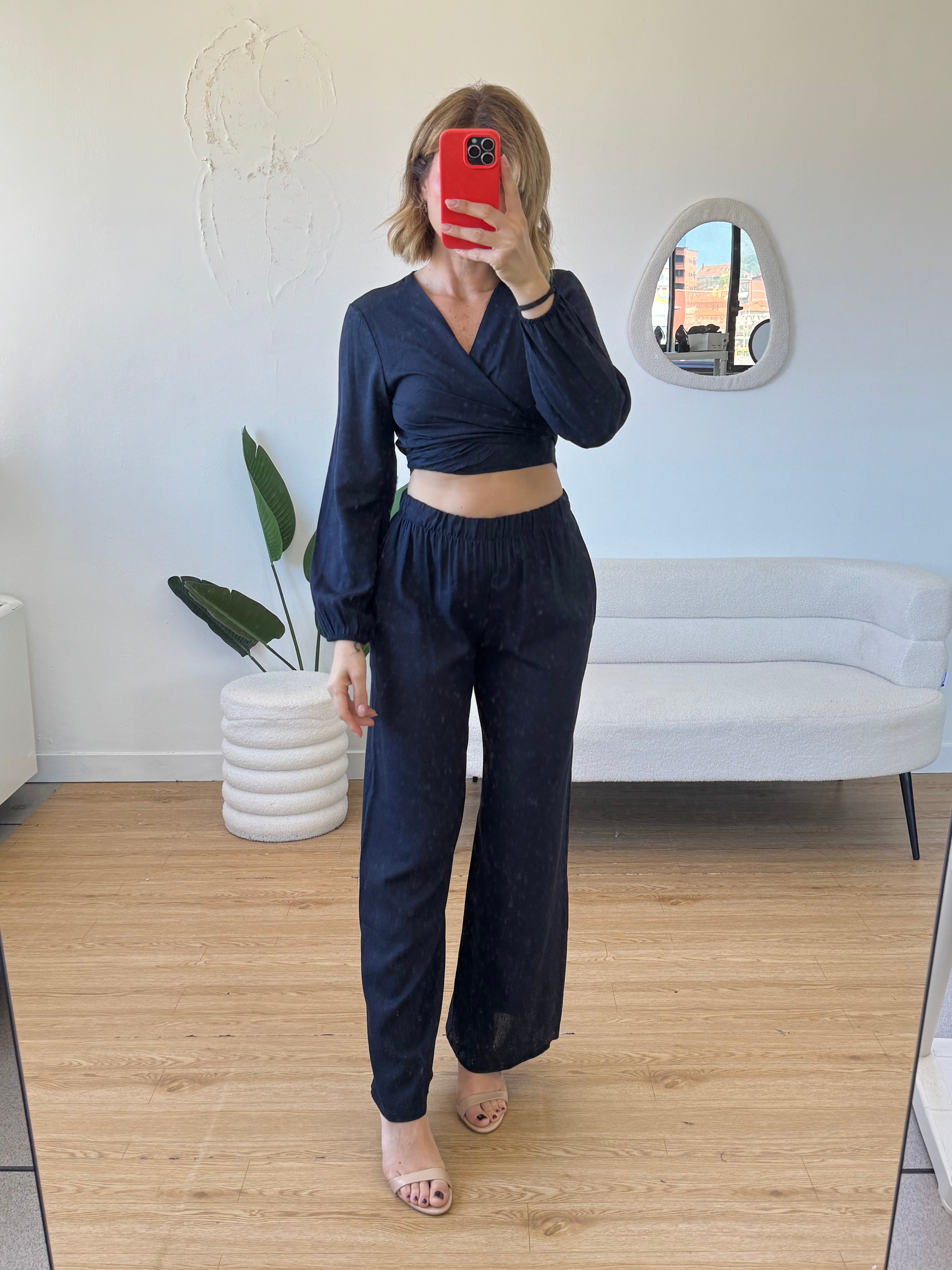 Completo lino top con nodo