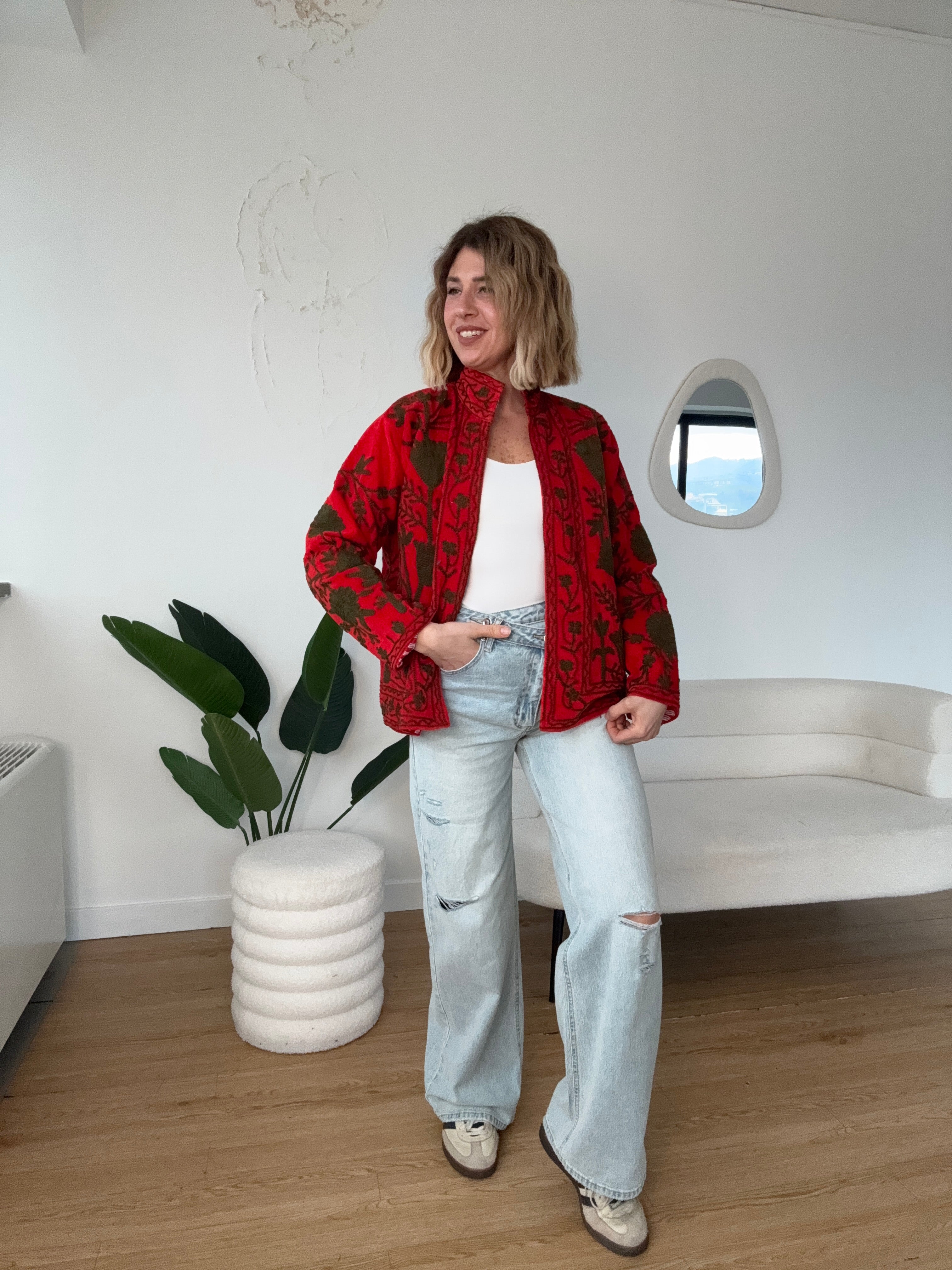 Giacca ricamata con fodera TRE