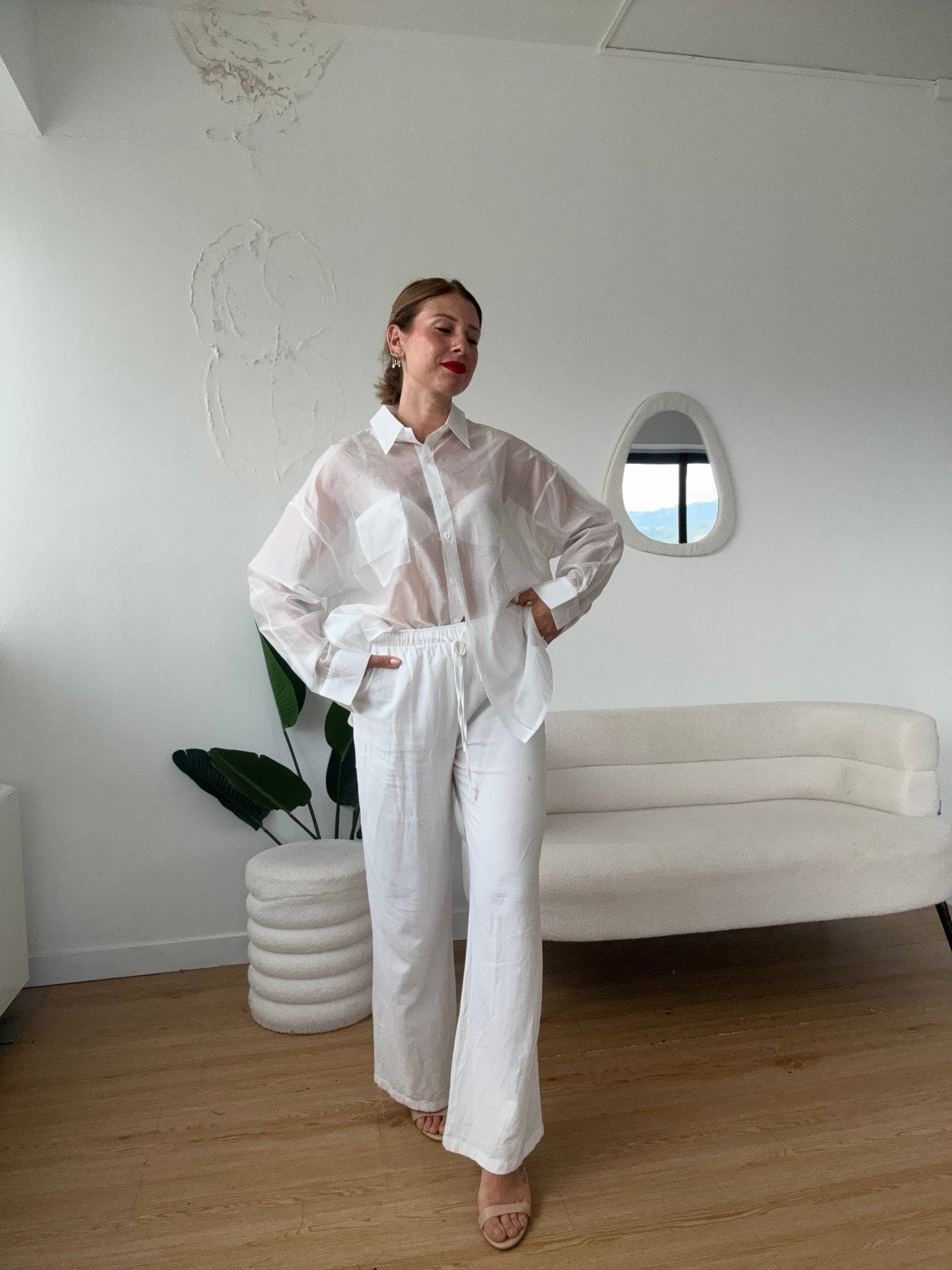 Camicia bianca semitrasparente over - G.Glamour